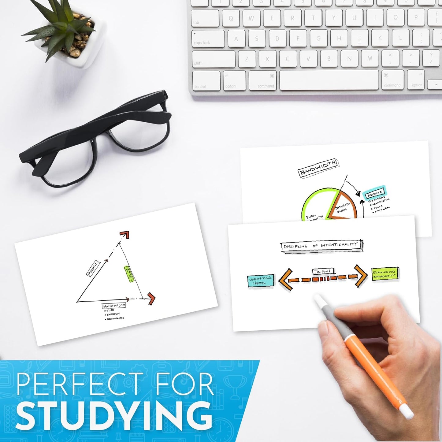 Home Advantage 5x7 Blank Index Cards - Our 50 Pack of Blank Notecards Use Heavy Duty Cardstock to Make Them Bleed Proof - These Plain Index Cards Make Perfect Blank Flashcards & Blank Note Cards