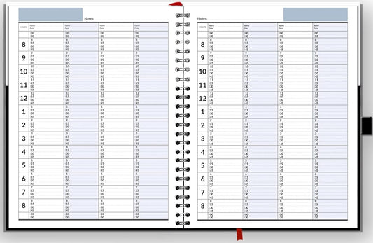 Business Appointment Book with 15-Minute Slots, Undated 2-Year Planner, Large Hardcover, Multiple Schedules, Daily/Hourly
