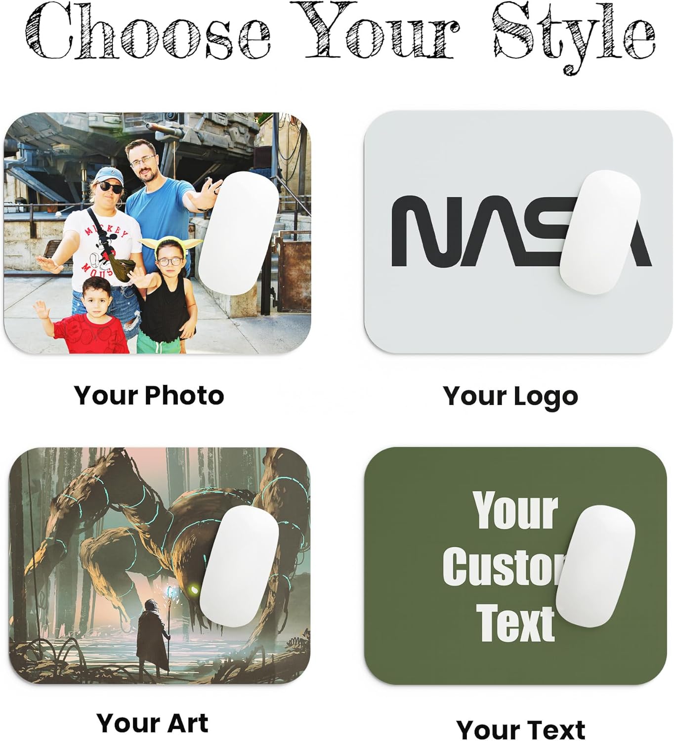 Custom Desk Mat – 12x18” Personalized Desk Pad with Photo, Text, or Logo | Sewn Edge Neoprene Mat for Work, Gaming & Office