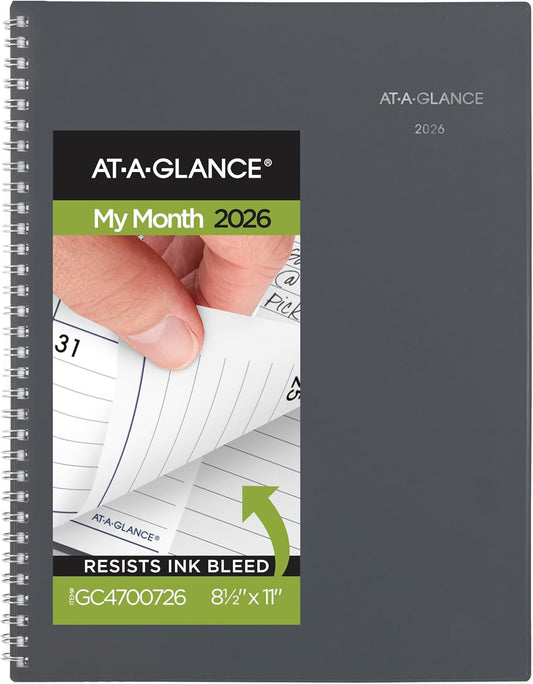 At A Glance 2026 8.5" x 11" Large DayMinder Gray Color