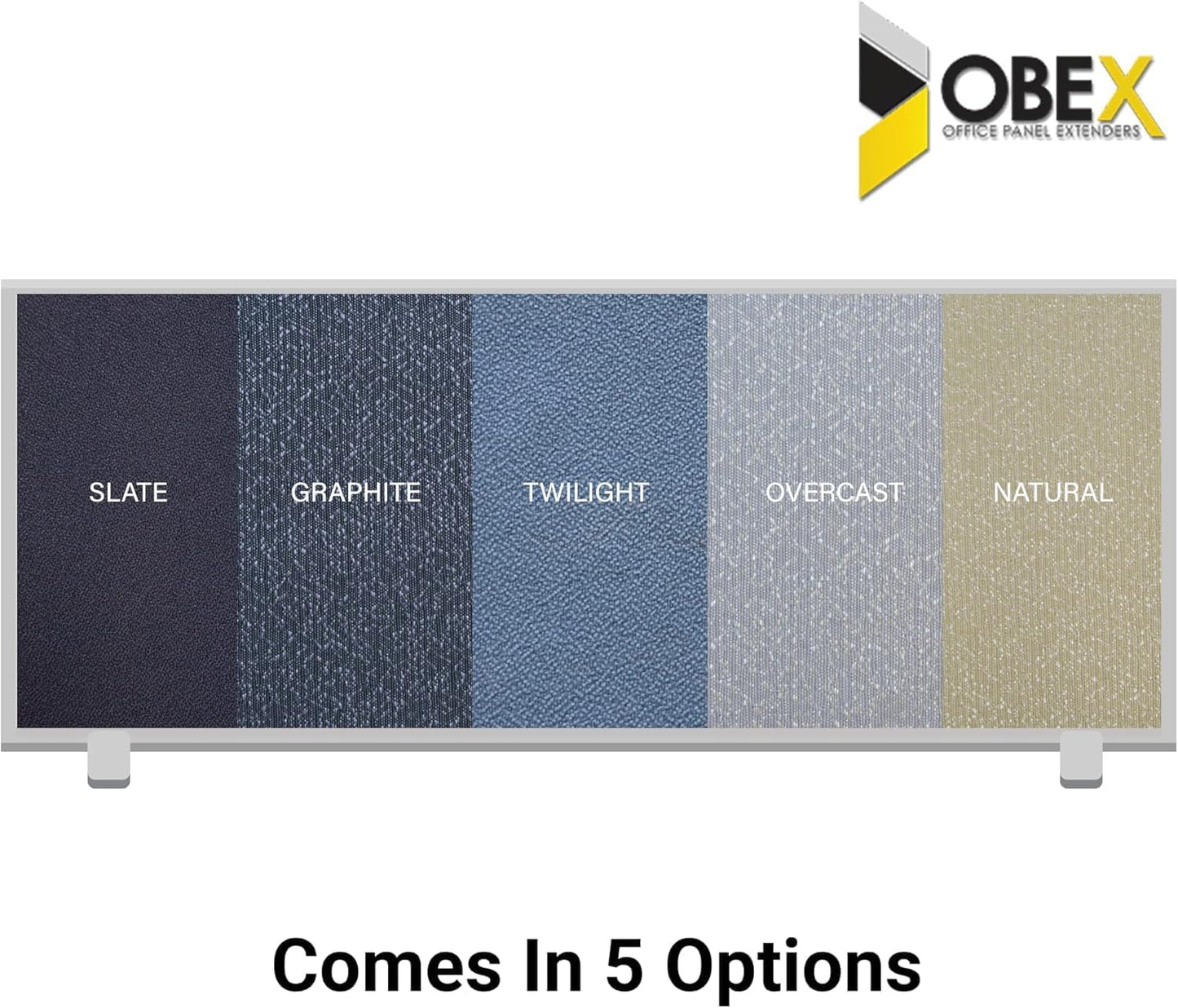 OBEX Acoustical Cubicle Privacy Screen Extender Desk Panel & Office Divider, Add Separation & Block Noise, 12" x 48", Slate