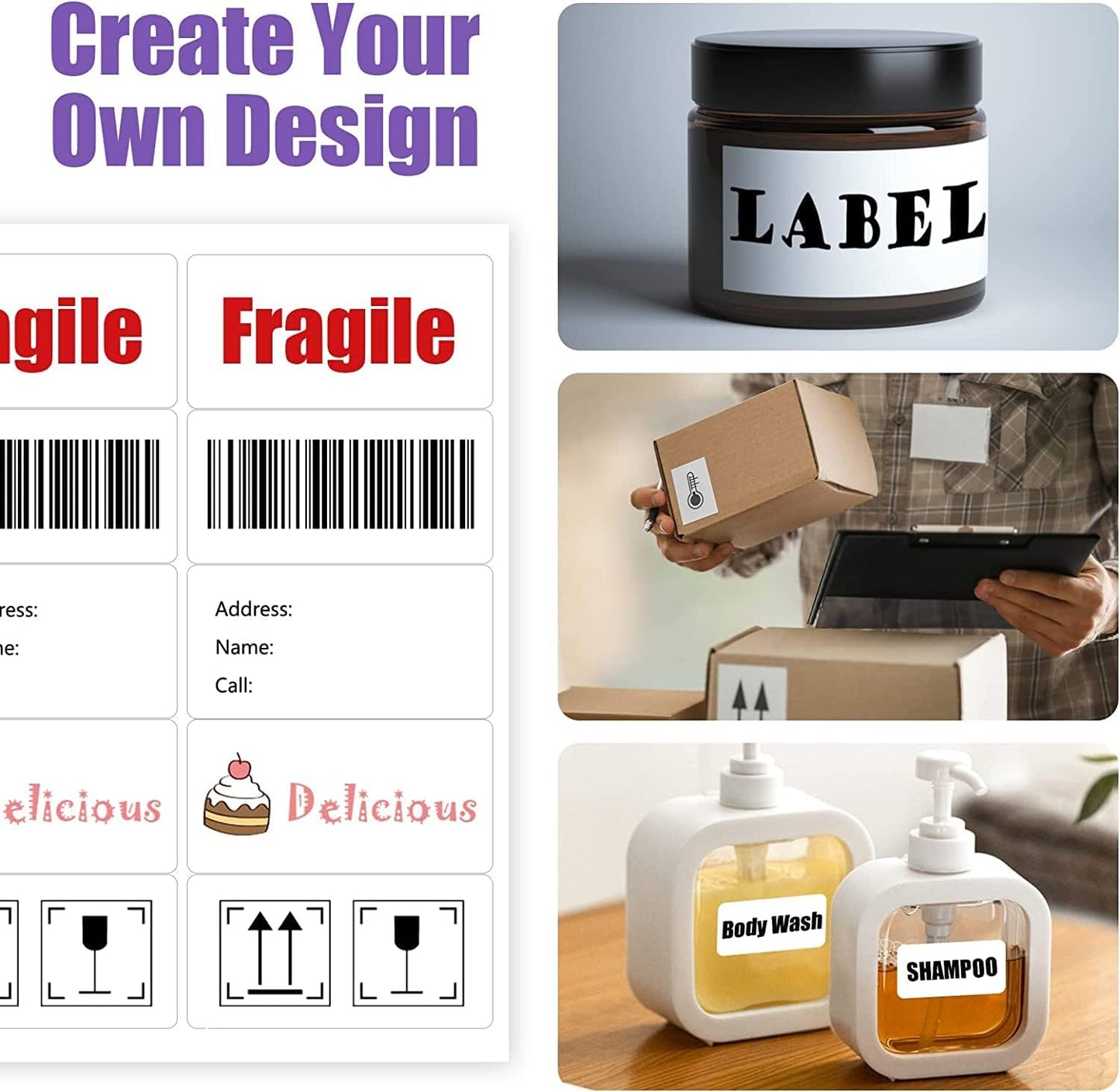 10-UP Address Labels for Laser/Inkjet Printers, White, 2 x 4 Inch, (500 Sheets - 5000 Labels)