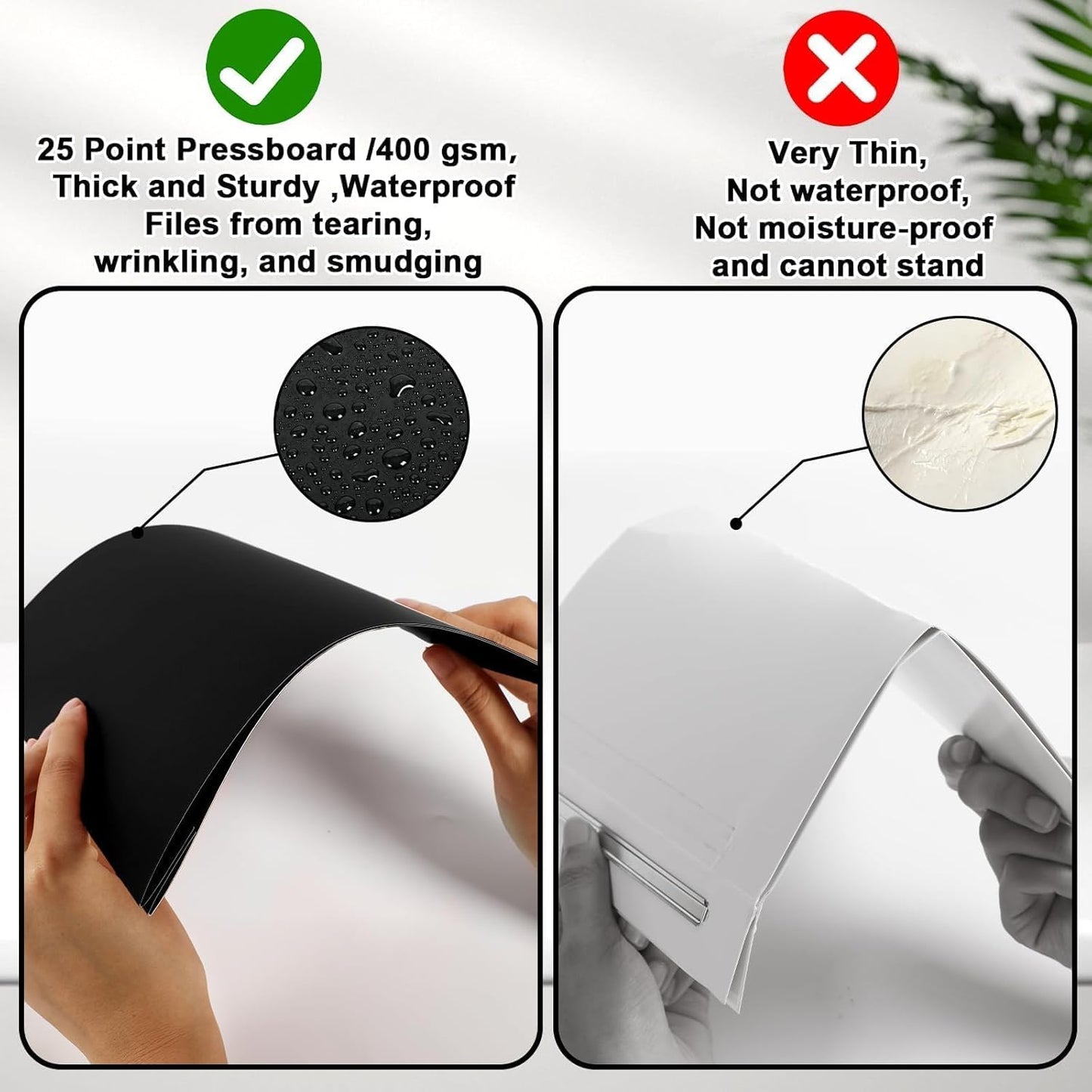 gisgfim 12 Pcs 8.5 X 11'' Pressboard Report Cover 3" Capacity Prong Clip Report Cover Metal Prong Fastener with Compressor Letter Size Presentation Report Folder for Bind Proposal Document