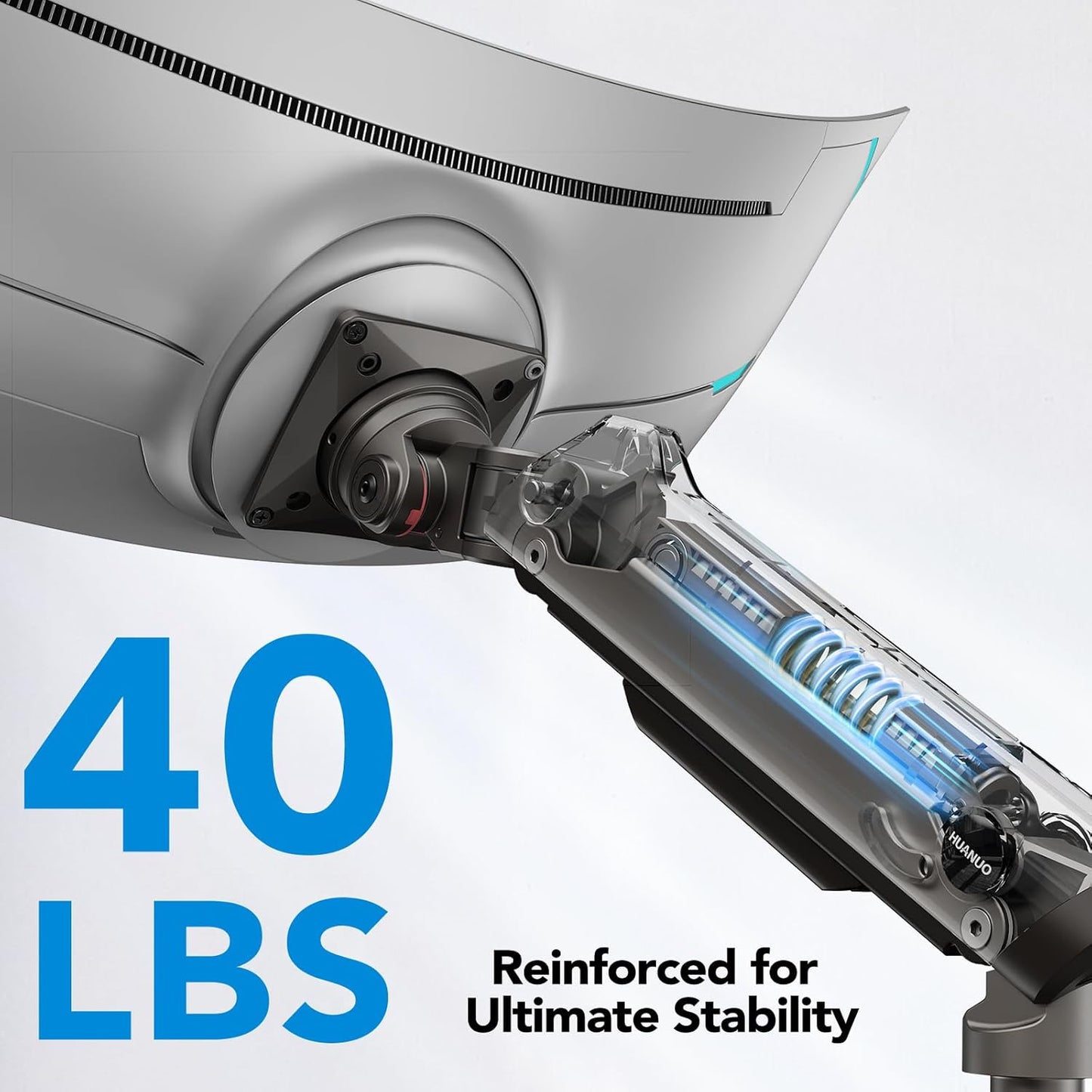 HUANUO Dual Monitor Arm for 13-49" Ultrawide Screens up to 40 lbs, Heavy Duty Aluminum Extra Tall Monitor Desk Mount, Vertical Stacked Fully Adjustable Dual Monitor Mount, Max VESA 100x100