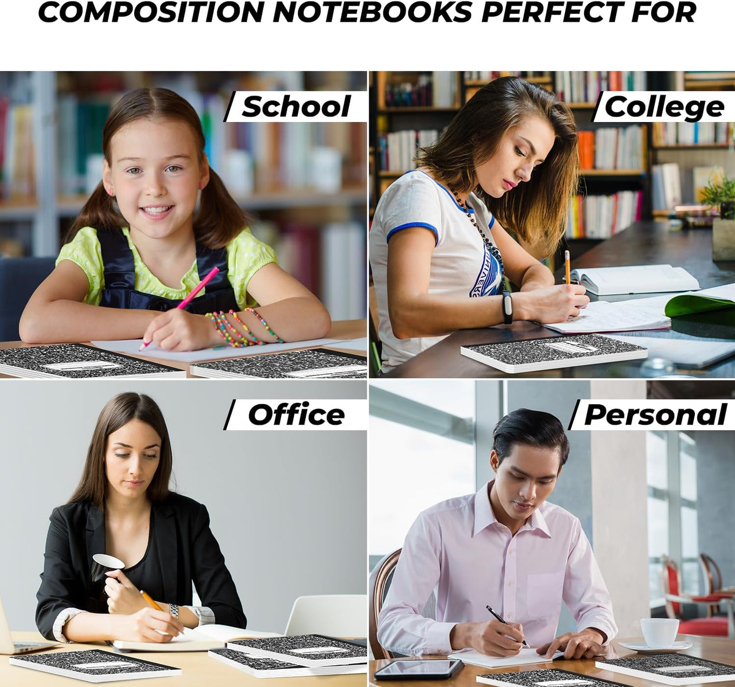 2000 Pack (Pallet) Composition Notebooks Bulk, College Ruled, Full Pallet of Notebooks, 200 Pages (100 Sheets), 9-3/4 x 7-1/2, Bulk Notebooks for School, College & Office, 4-7 Days Transit