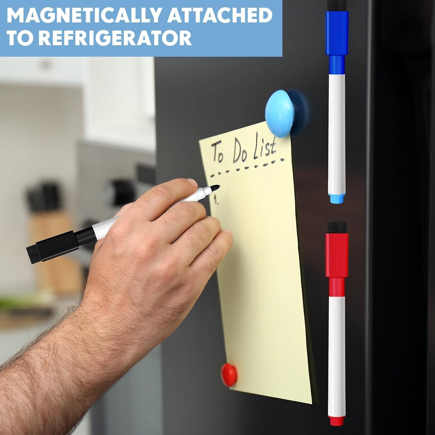 Kosiz 320 Pcs Magnetic Dry Erase Markers, Multicolor Marking Pens with Fine Point Tip, Erasable Caps, Ideal for Whiteboard Dry Erase Boards School Office Home