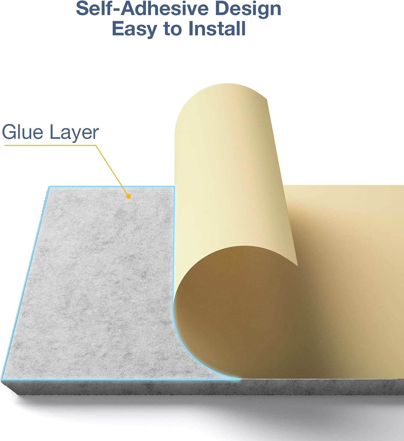 12 Pack Self-Adhesive Acoustic Panels, 12" X 12" X 0.4" High-Density Polyester Sound Proof Foam Panels for Walls, Soundproof Wall Panels for Home & Office (Sliver Gray)