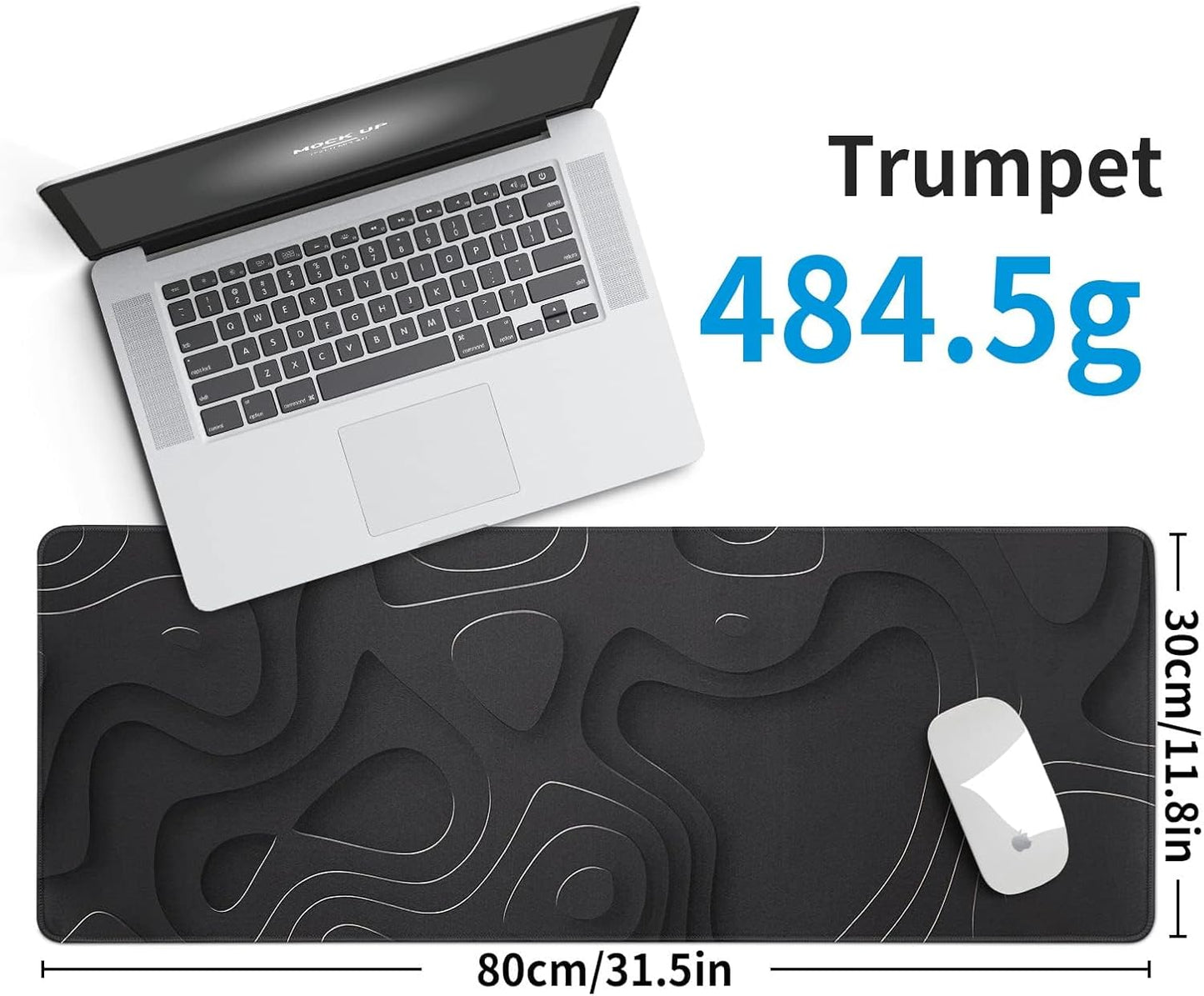 Large Anime Gaming Mouse Pad Black Solid Geometry Desk Pad Computer Keyboard Mat Non-Slip Rubber Base Office Decor Waterproof Mouse Mat