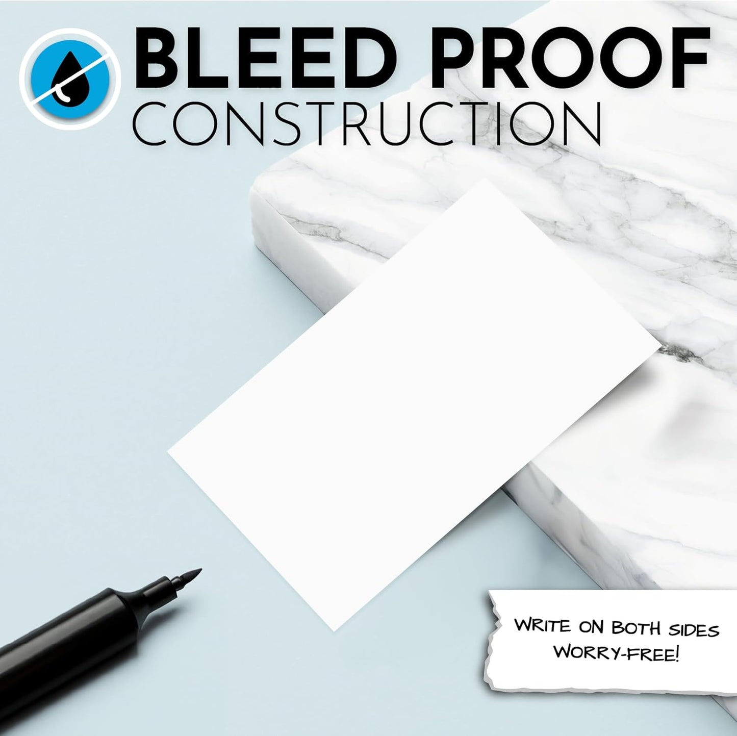 Home Advantage 3x5 Blank Index Cards - Our 50 Pack of Blank Note Cards Use Heavy Duty Cardstock to Make Them Bleed Proof