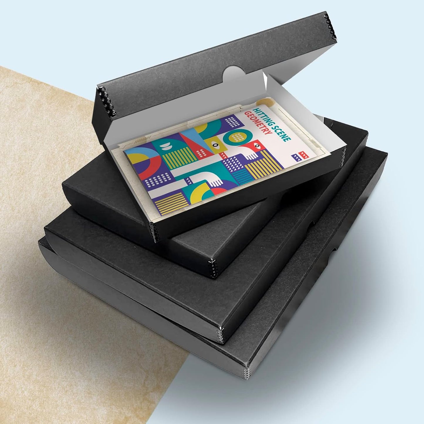 Golden State Art, Archival Folio Storage Box 16x20, Clamshell Design with Metal Edge, Preserve And Store Photos Documents Cards Prints Arts Crafts DIY, Black