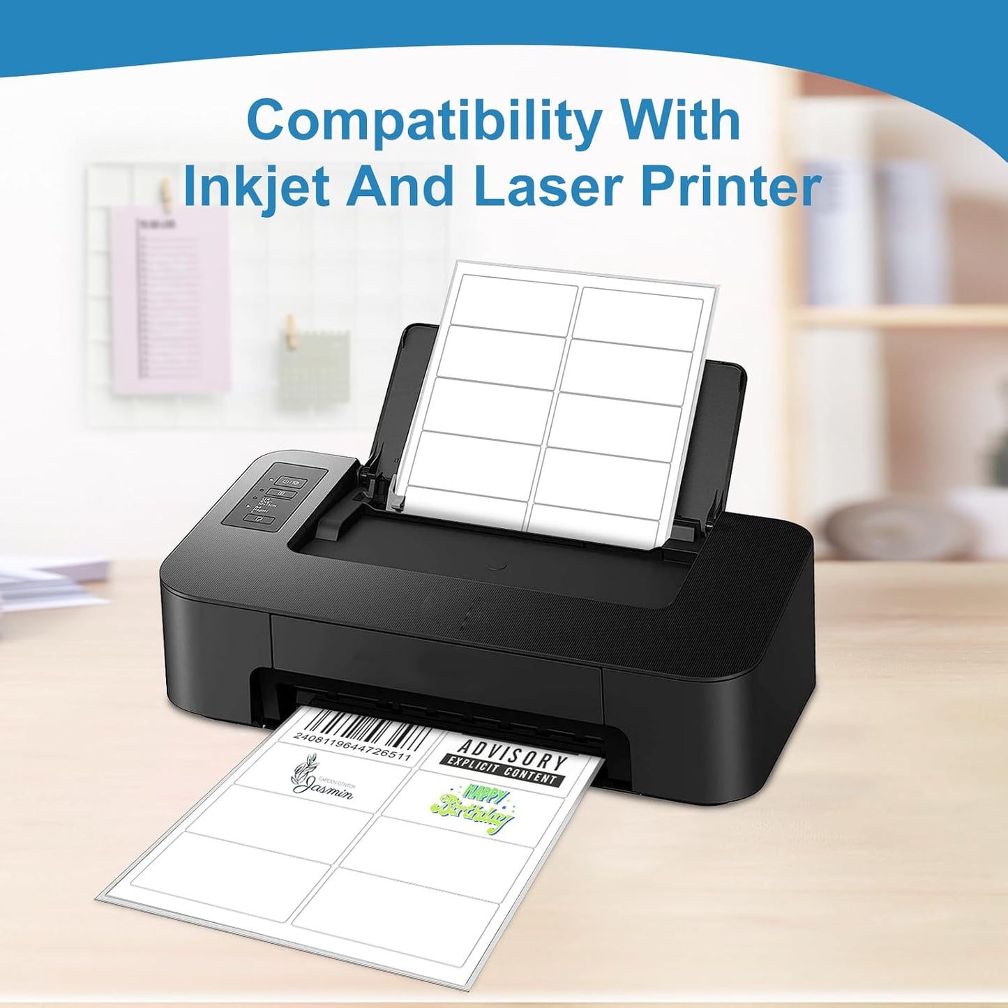 2" x 4" Shipping Address Labels, Laser/Inkjet Label Printer White Labels, Strong Adhesive Mailing Shipping Label（30 Sheet, 300 Labels）（HB-R010）