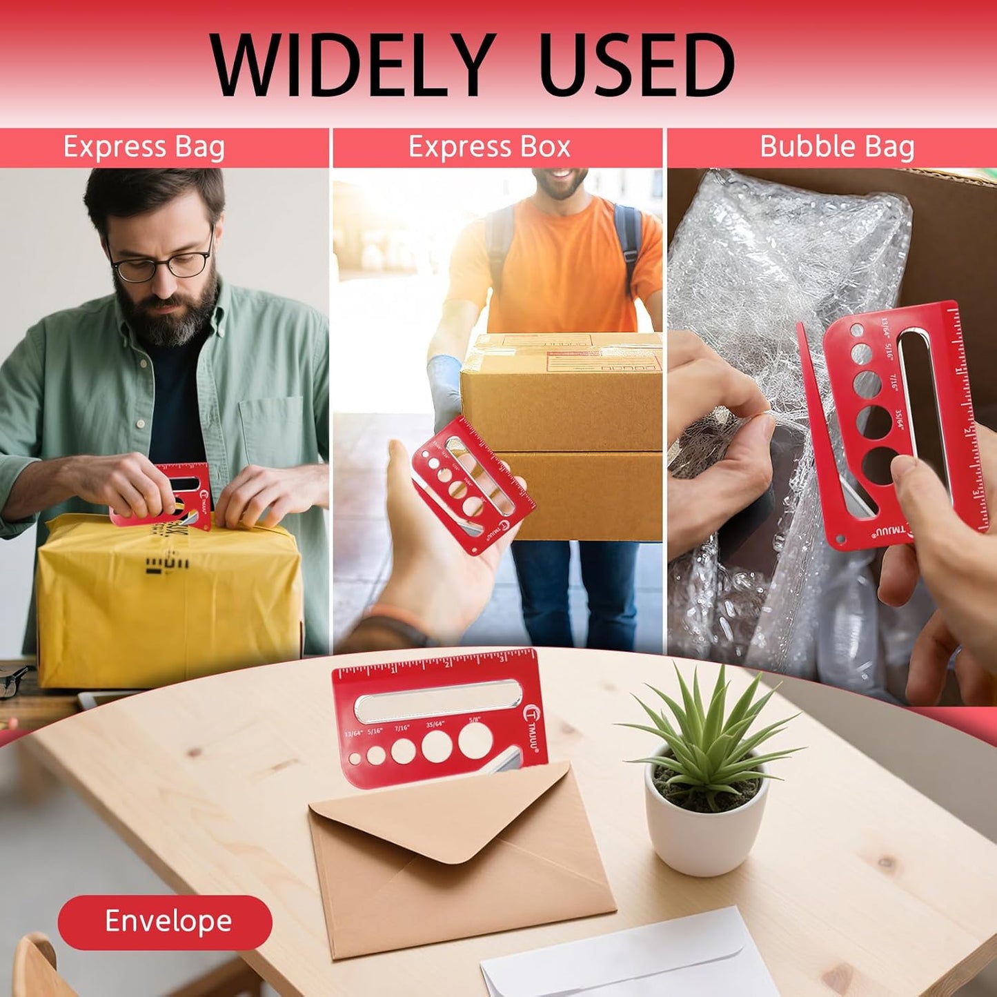 15 Pcs Letter Opener Envelope Slitter, Mail Opener Tool, Envelope Opener Slitter, Envelope Opener for Office, Letter Opener with Hidden Blade, Scale and Magnifying Glass