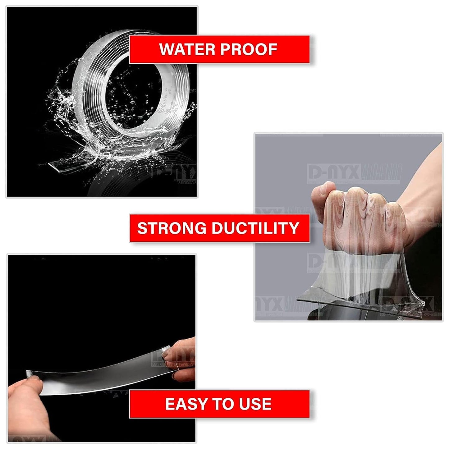 Heavy Duty Double Sided Tape - Extra Large Nano Double Sided Adhesive Tape 1.18 inch Wide Removable Wall Tape Sticky Poster Tape Decor Carpet Tape, Clear Mounting Tape Picture Hanging Strips 9.85ft