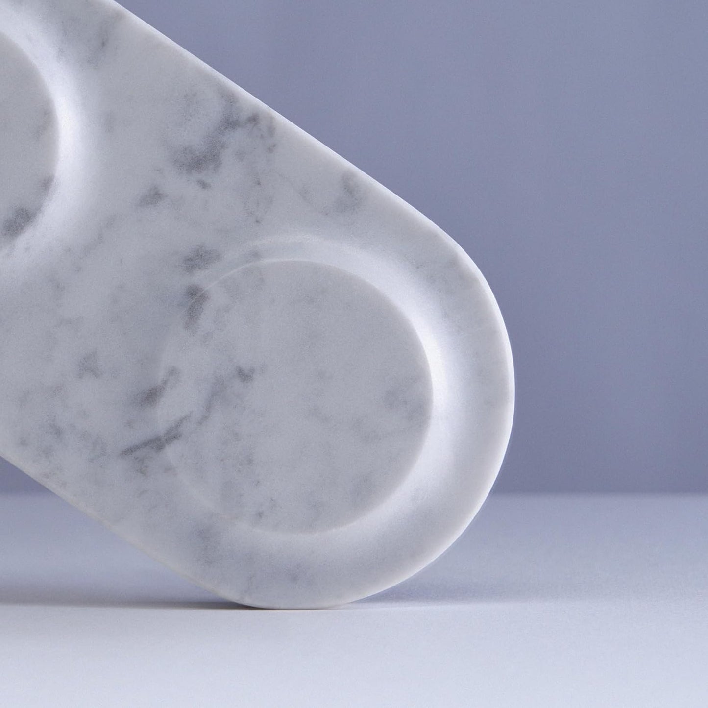 Einova Dual Classic Stone – Dual Wireless Charging Pad in Genuine Marble, Designed in Italy, Integrated 6 ft USB-C Cable, Smartphones, Wireless Earbuds, Smartwatches – White Carrara Marble