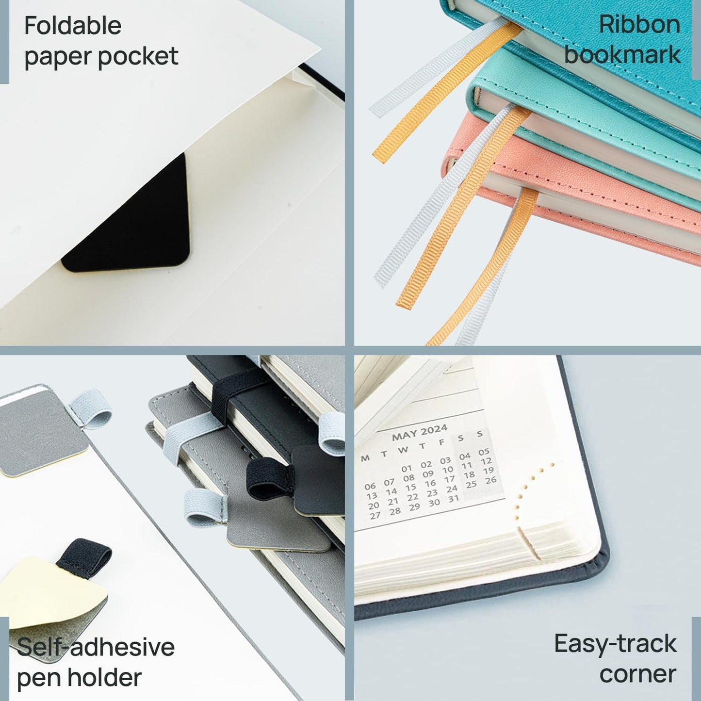 POPRUN 2026 Planner (Medium - 6.5'' x 8.5'') - 2026 Weekly Calendar ((Jan. 2026 - Dec. 2026) with Hourly Time Slots, Weekly/Monthly Appointment Book for Time Management - Leather Soft Cover - Pacific Green