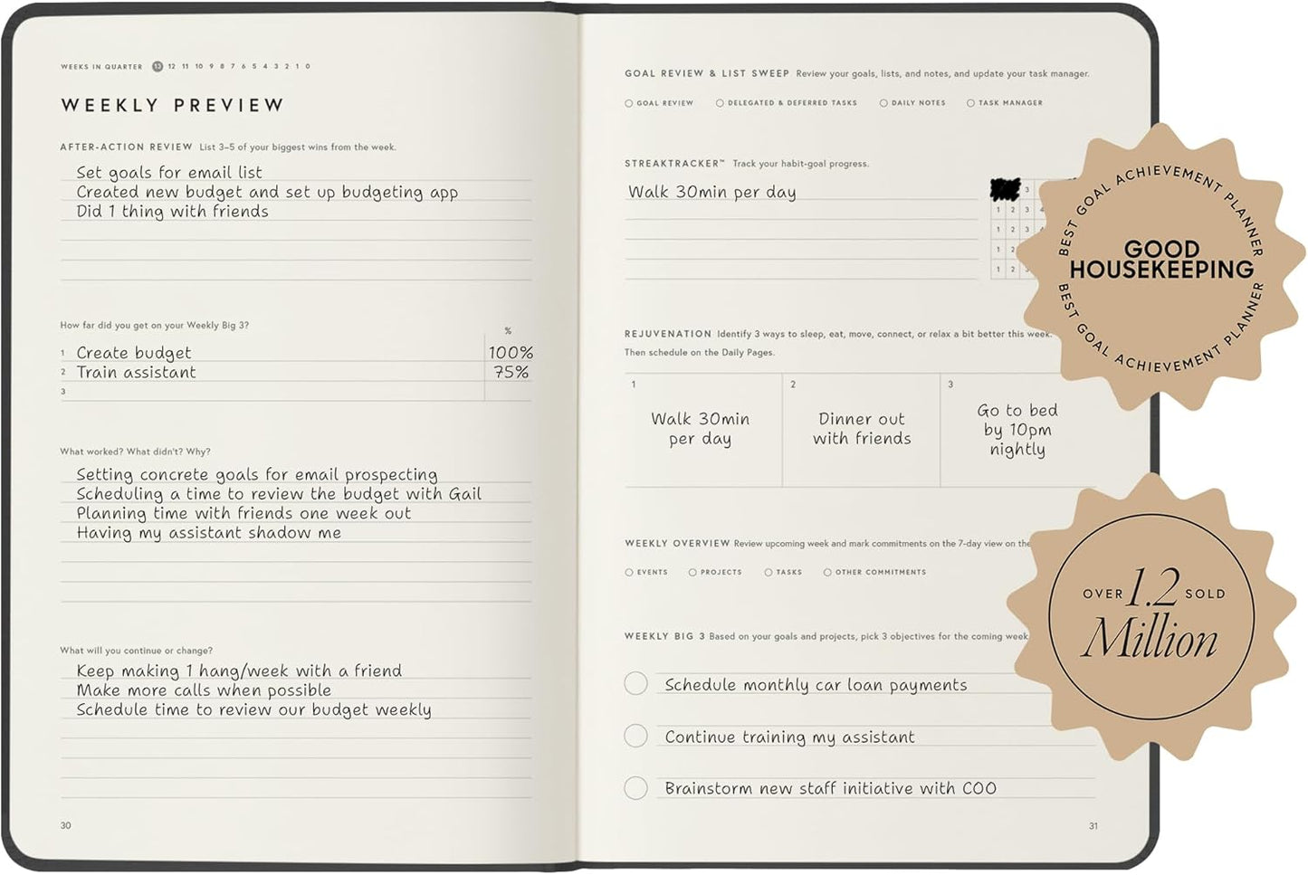 Full Focus Blush Vegan Leather Planner by Michael Hyatt - The #1 Daily Planner to Set Annual Goals, Increase Focus, Eliminate Overwhelm, and Achieve Your Biggest Goals - Hardcover