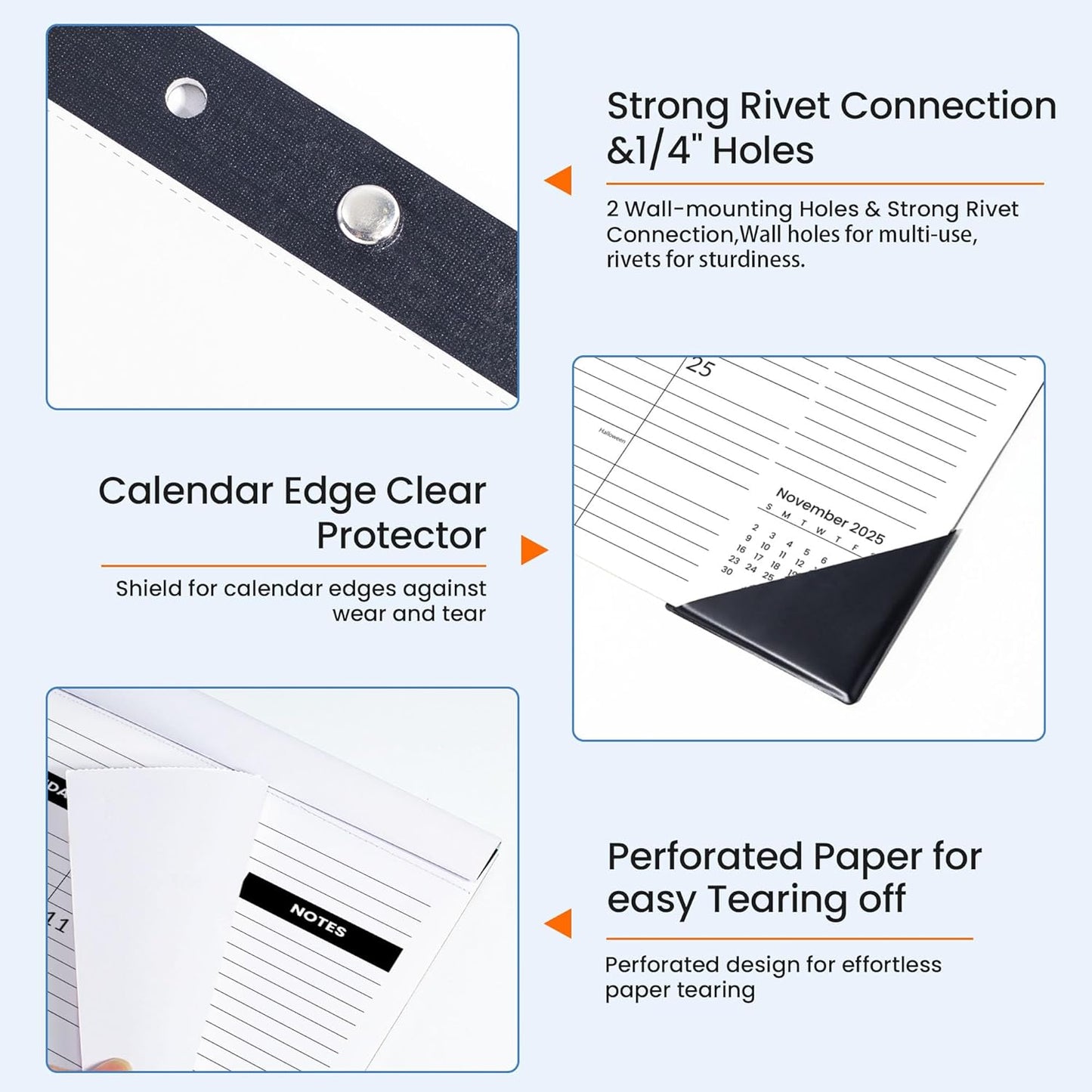SUNEE Desk Calendar 2025-2026 3 Packs - 18 Month Calendar Oct 2025 - Mar 2027, 17" x 12" Desktop Calendar with Notes, for Planning, Organizing in Family, School or Office - Black 2026 Calendar