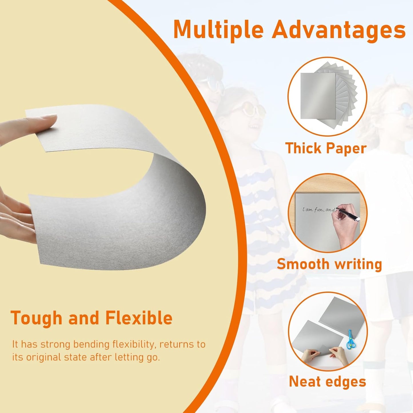 100 Sheets Silver Shimmer Cardstock 8.5 x 11 Metallic Paper, 92lb Heavyweight Certificate Paper Card Stock for Wedding Invitations, Crafting, Thank You Cards, Business Cards, Graduations