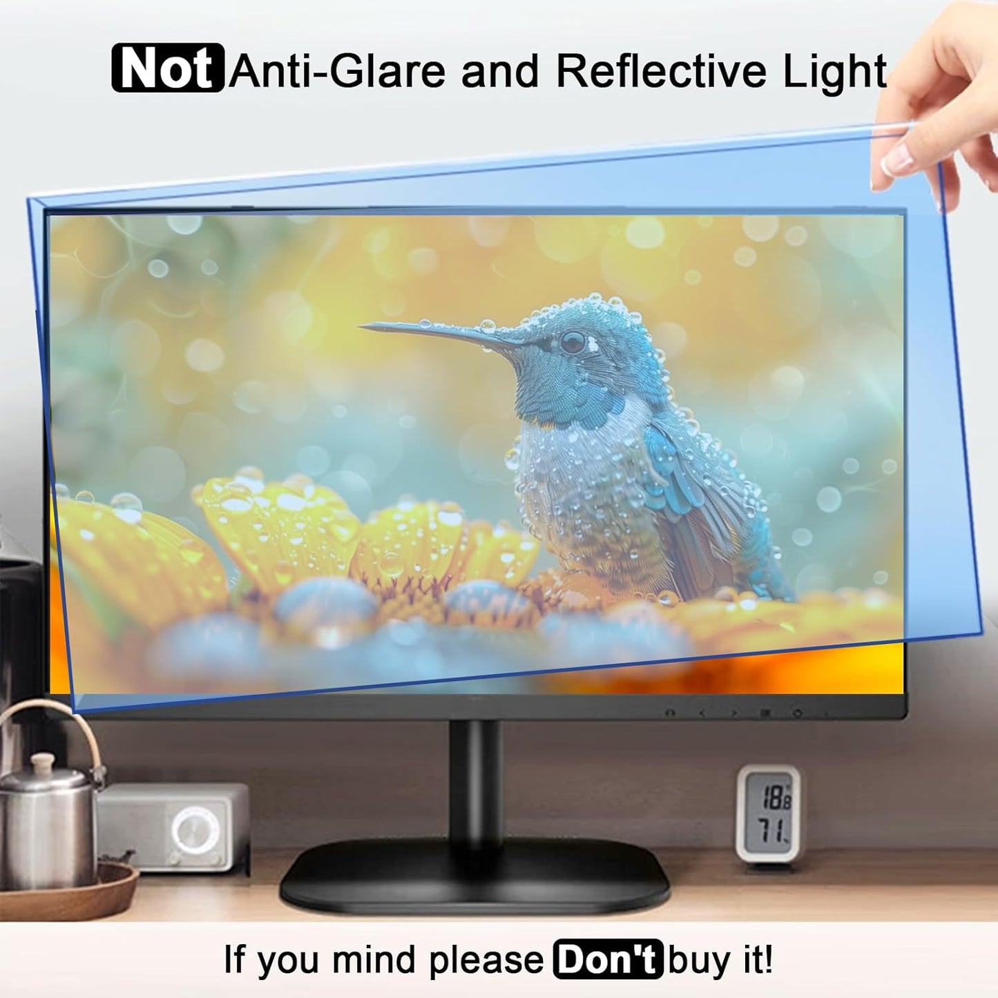 23-24 Inch Blue Light Filter for Computer Monitor, Computer Screen Blue Light Blocker Panel for 23, 23.6, 23.8, 24 Inch Diagonal Widescreen Desktop PC iMac Monitor, HD Not Anti-Glare