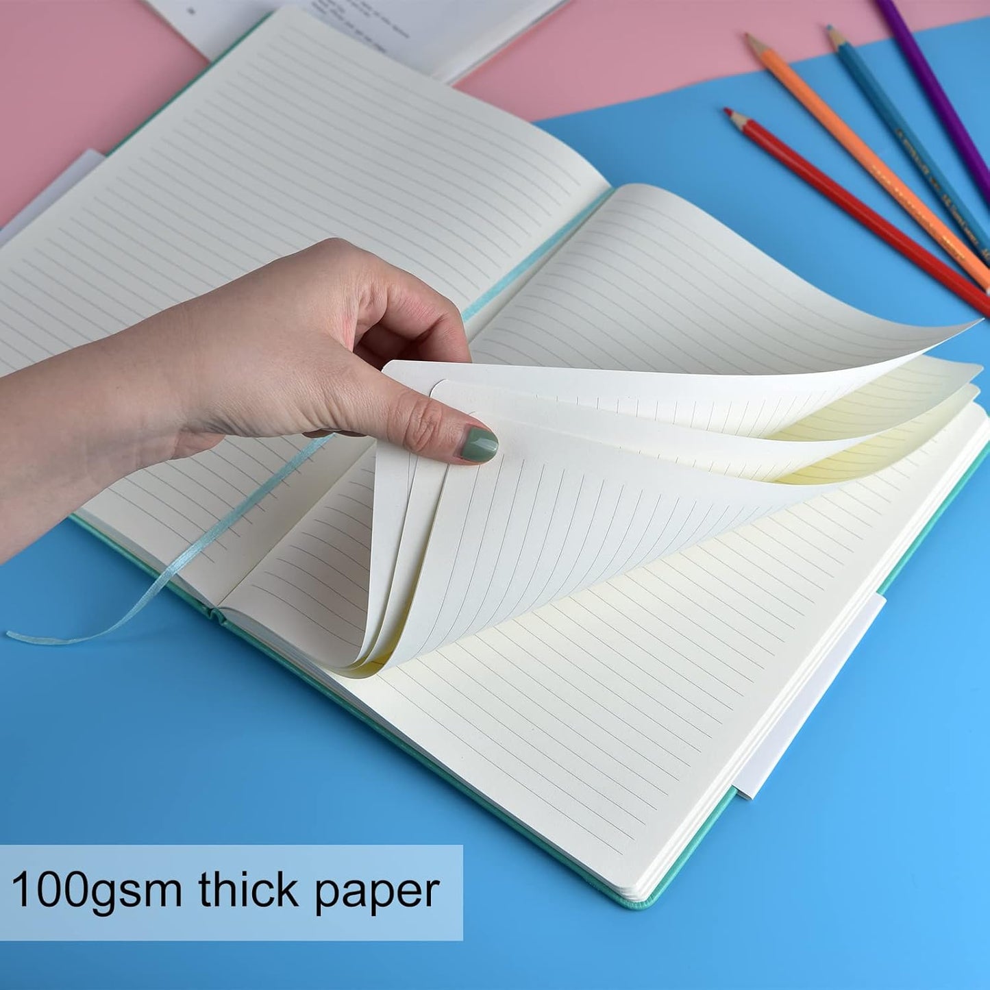 Coopay 12 Pack B5 Notebooks Journal College Ruled Composition Notebooks Classic Hardcover Lined Journals for Office Home School Business Writing Notes, 10.2" x 7.5", 100GSM Thick Paper (Multicolor)