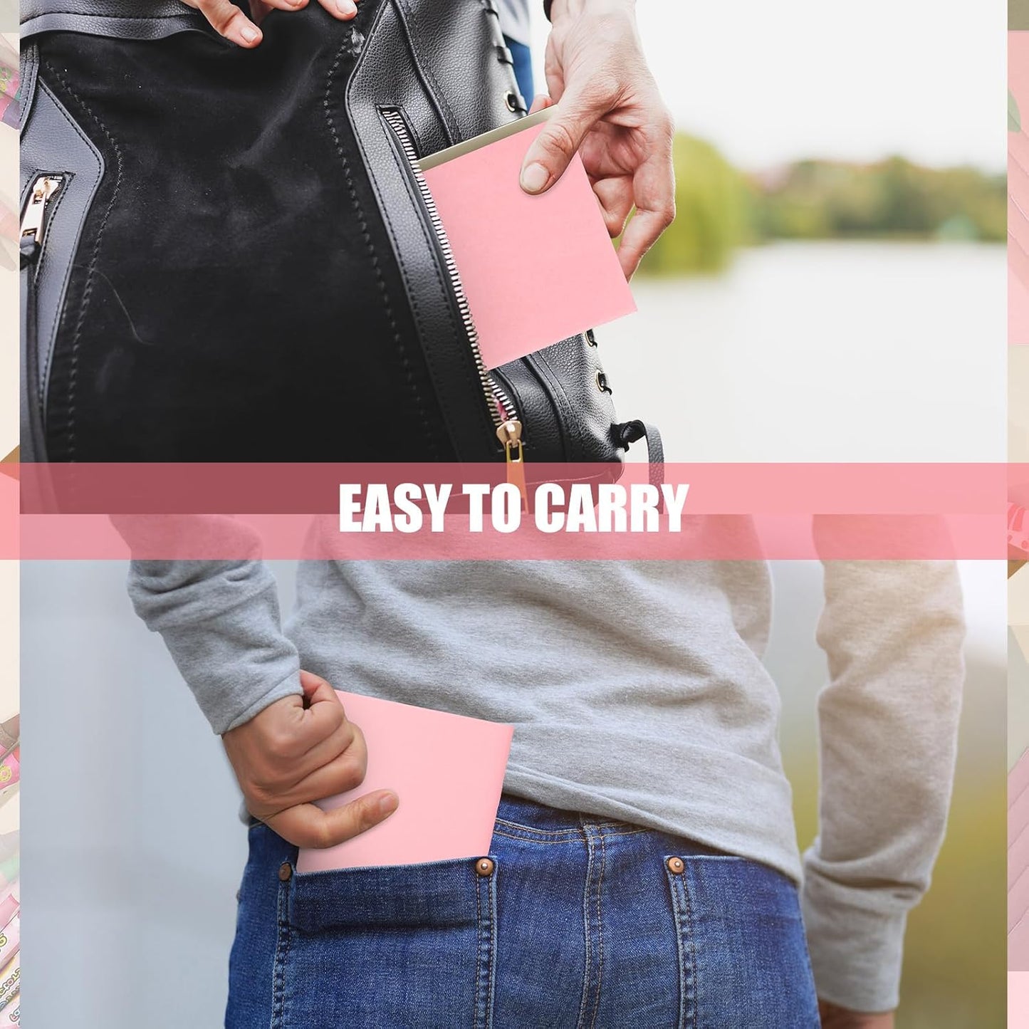 Thenshop 50 Pack Mini Pocket Kraft Notebooks Bulk 4 x 4 Inch Journal Notepads with Dot Memo Sketchbooks Writing Notepad for Party Favors Supplies (Pink,Blank Page)