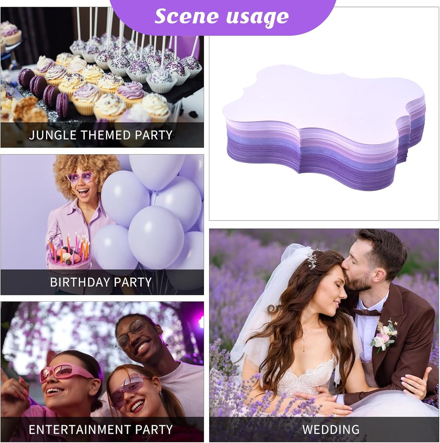 Purple Index Cards - 300 Pack, 3x5, Lavender Cardstock, Wedding & School Cards, 180g