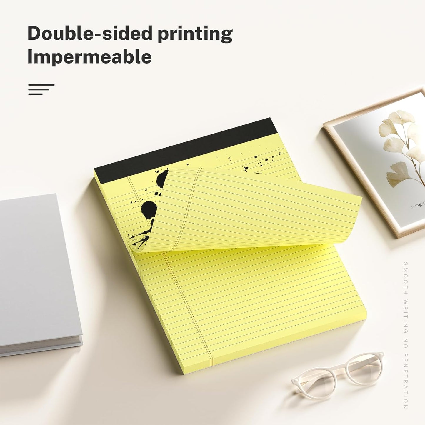 6 Pack Colored Legal Pads 8.5 x 11 College Ruled Paper Note Pads Narrow Ruled 50 Sheets per Notepad Perforated Writing Pad Durable Sturdy Back 8x11 Pads of Paper Pink Purple Blue Green White Yellow