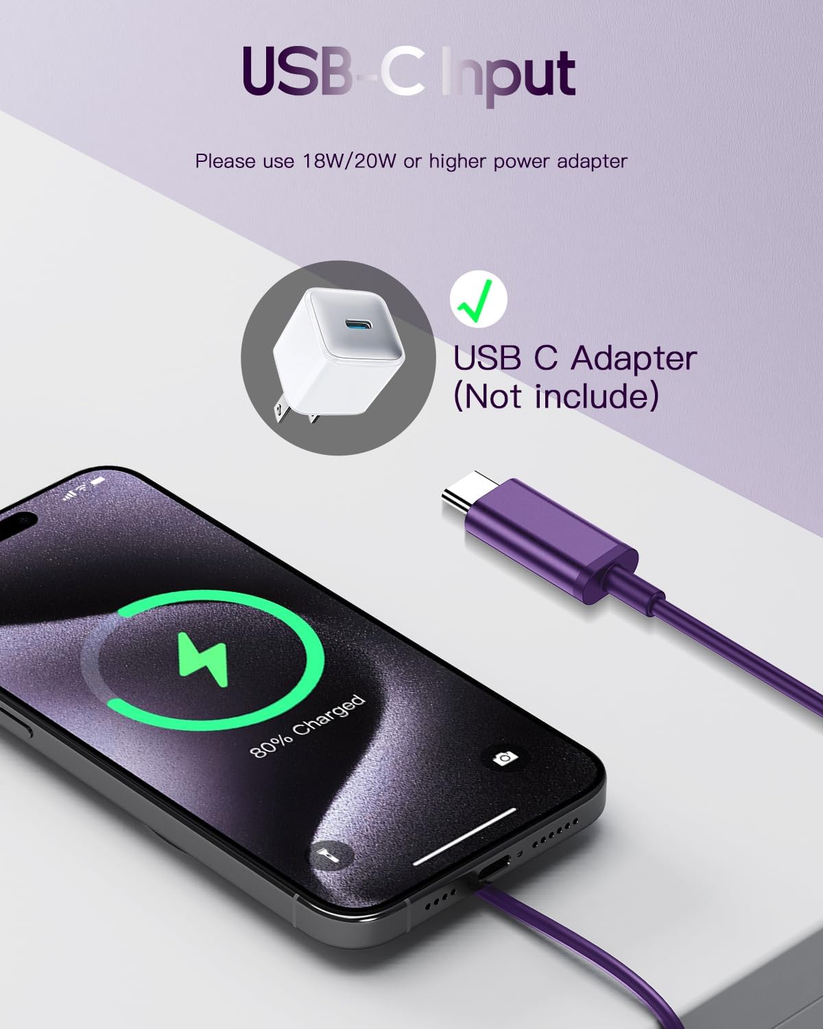 for Mag-Safe Charger, Magnetic Wireless Charger Made for iPhone 17/17 Pro/17 Pro Max/Air/16/15/14/13/12 Series, Mag Safe Charging Pad for AirPods Pro 3 2 (Purple)