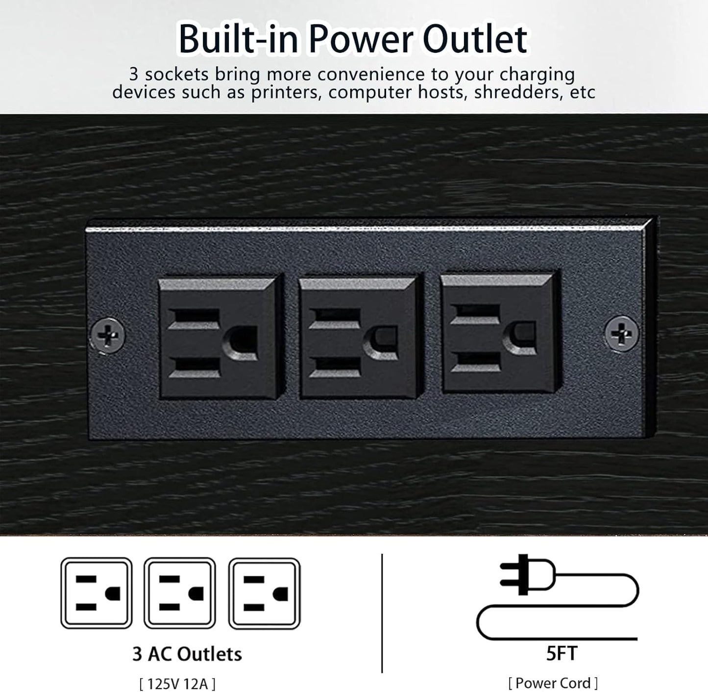 Natwind Large Printer Stand,24''x20''x29''Printer Table with Adjustable Storage Shelf,3 Tier Rolling Printer Cart with Wheels,Home Office Multifunctional Shelves for Heat Press,3D Printer (Black)