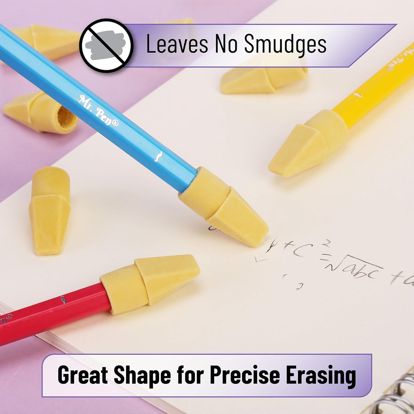 Mr. Pen- Pencil Eraser Toppers, 120 Pack, Yellow, Cap Erasers, Pencil Top Erasers, Eraser Caps, Tops for Pencils