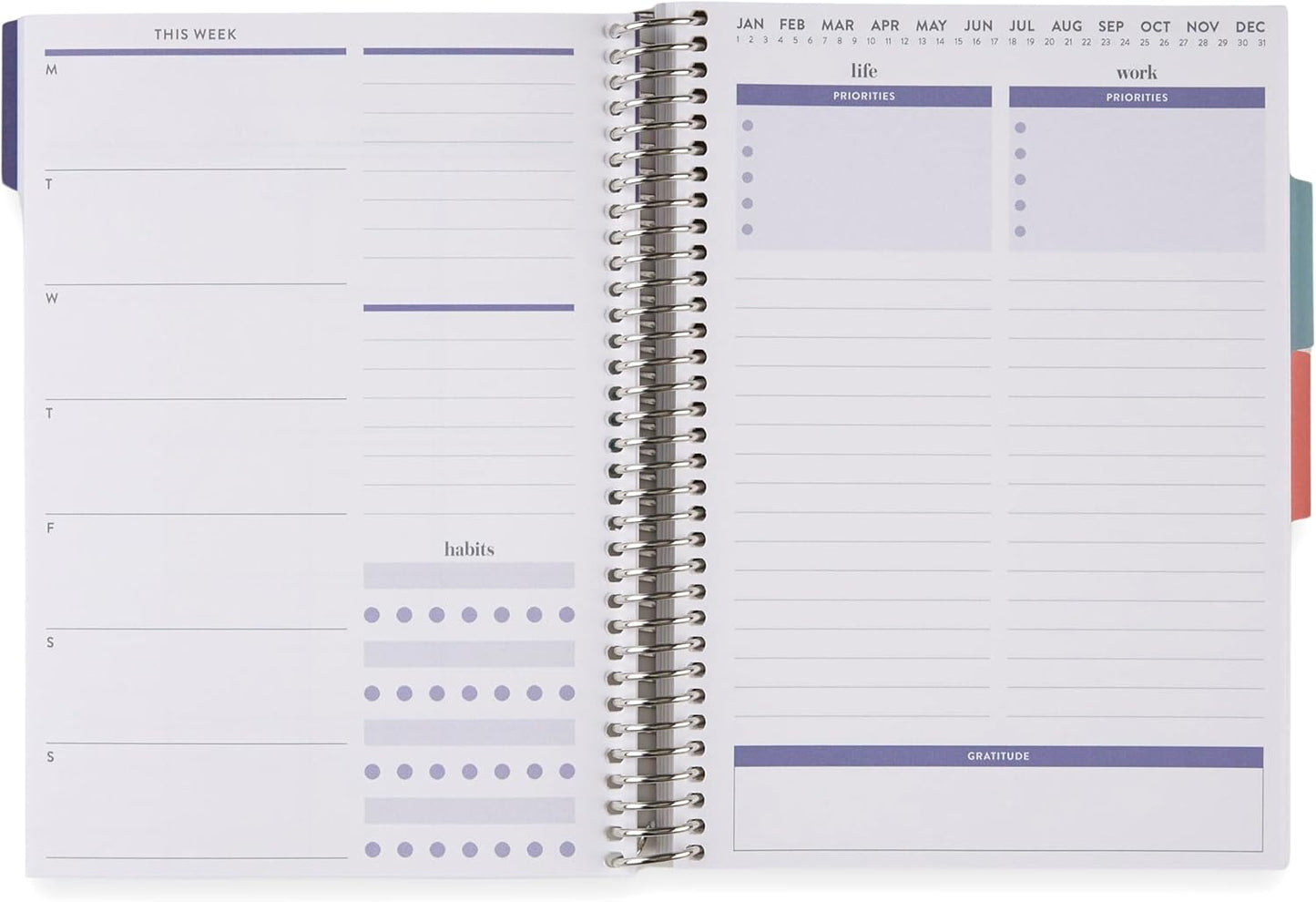 Erin Condren A5 Spiral Work Life Balance Journal | Features Pages of Thick, Bleed Resistant 80 lb. Paper to Boost Productivity