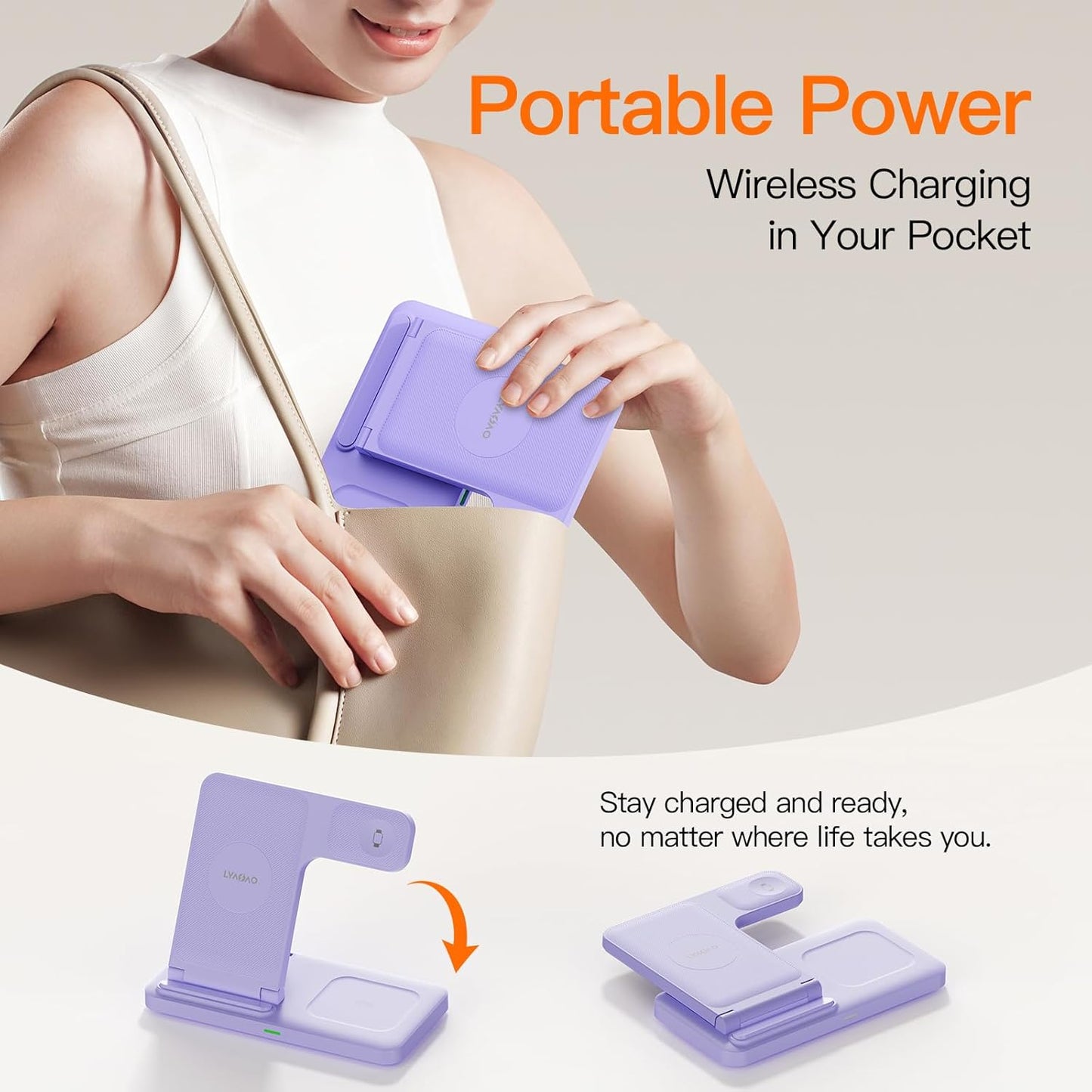 2025 3 in 1 Wireless Charger for iphone17 16 15 14 13 12 11 XR 8, Apple Charging Station for Apple Watch 10/9/Ultra/8/7/SE/6/5/4 & AirPods Series, Wireless Charging Station for Multiple Devices Apple