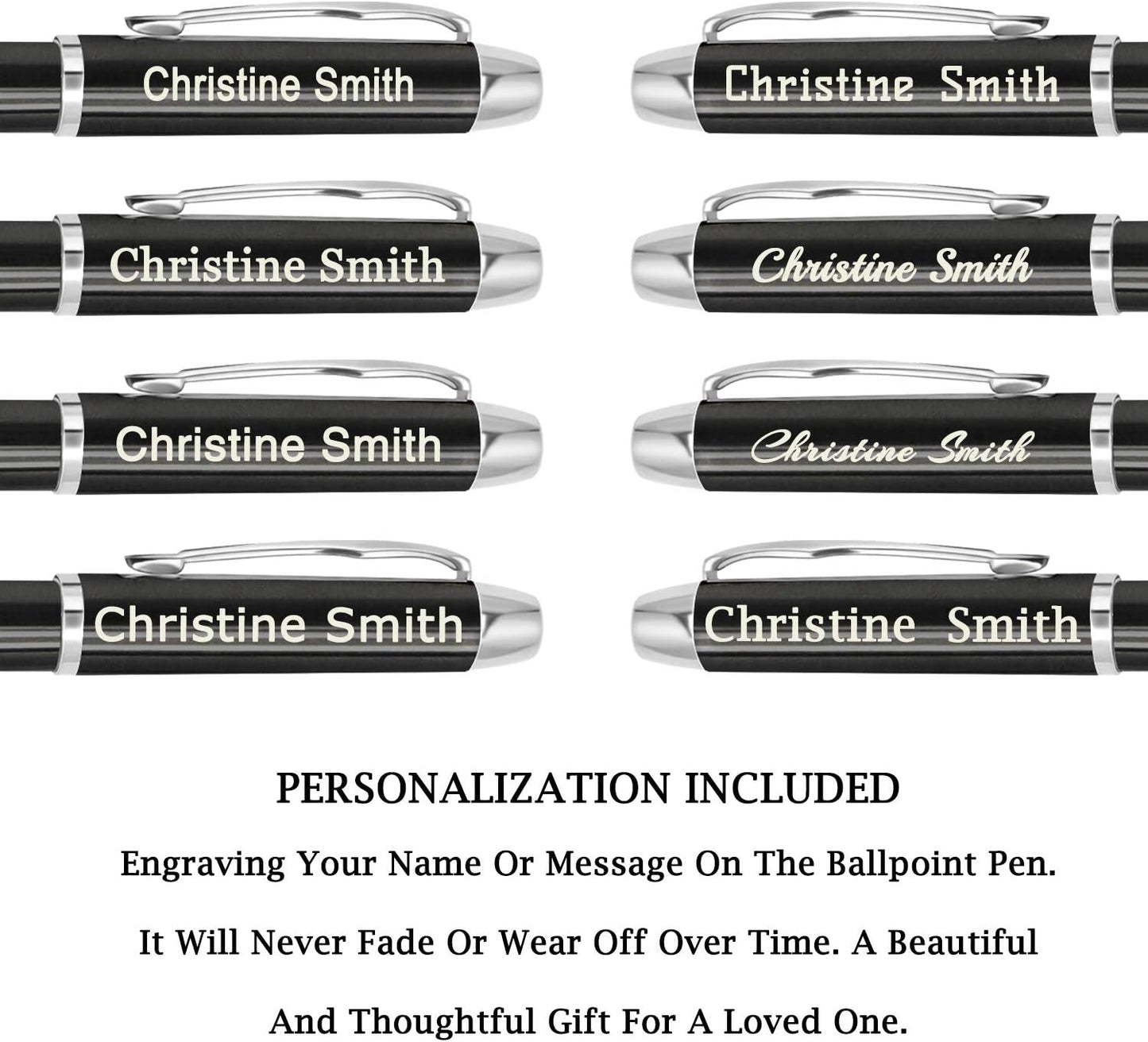Amlion Personalized Pens Custom Engraved Pen with Name, Refillable Medium Refill, Personalized Gifts for Men Women