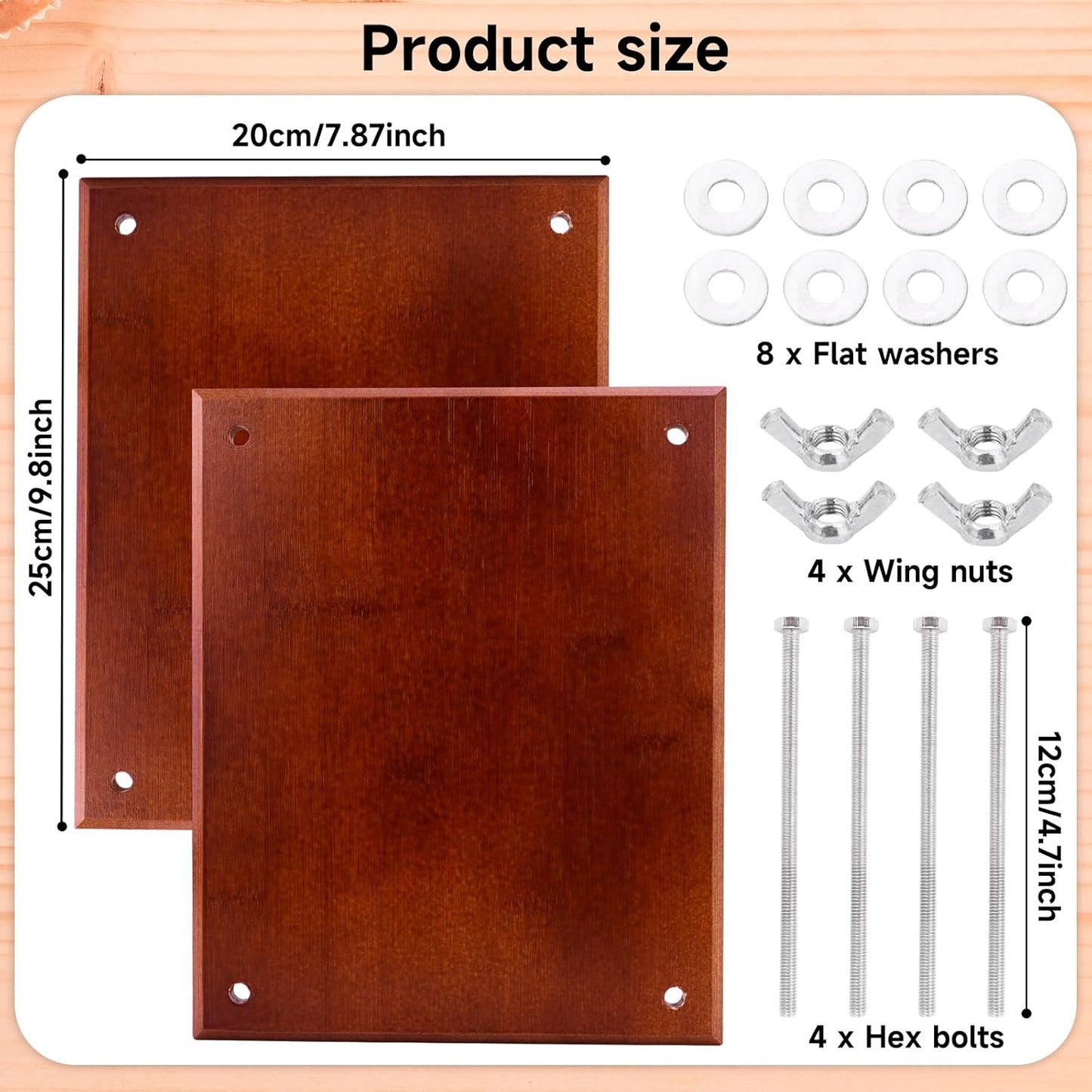 GeryVtee Wooden Book Press 9.8x7.87 inch Large Bookbinding Press Portable Binding Machine with Handle Easy Assemble Books Binding Tools for Craft Enthusiasts (Brown)