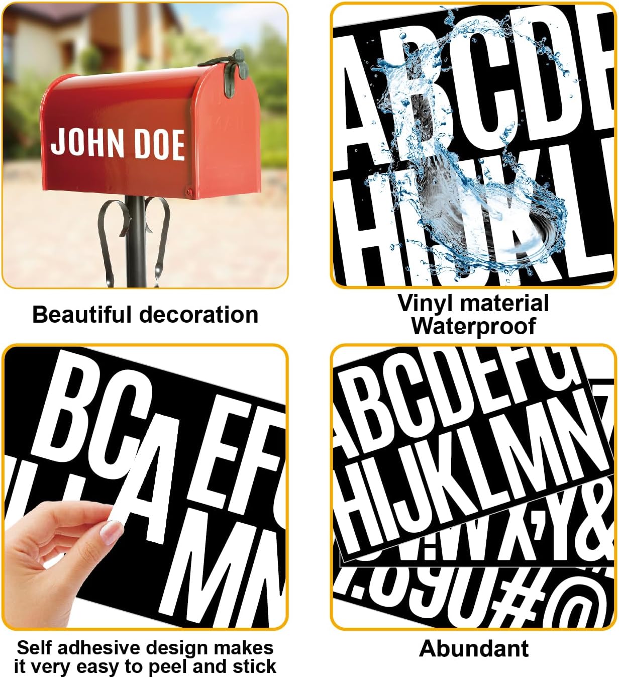 1960Pcs Waterproof 1" Vinyl Alphabet & Number Stickers - Self-Adhesive for Mailboxes, Windows, Doors, Signs, Vehicles & More, White