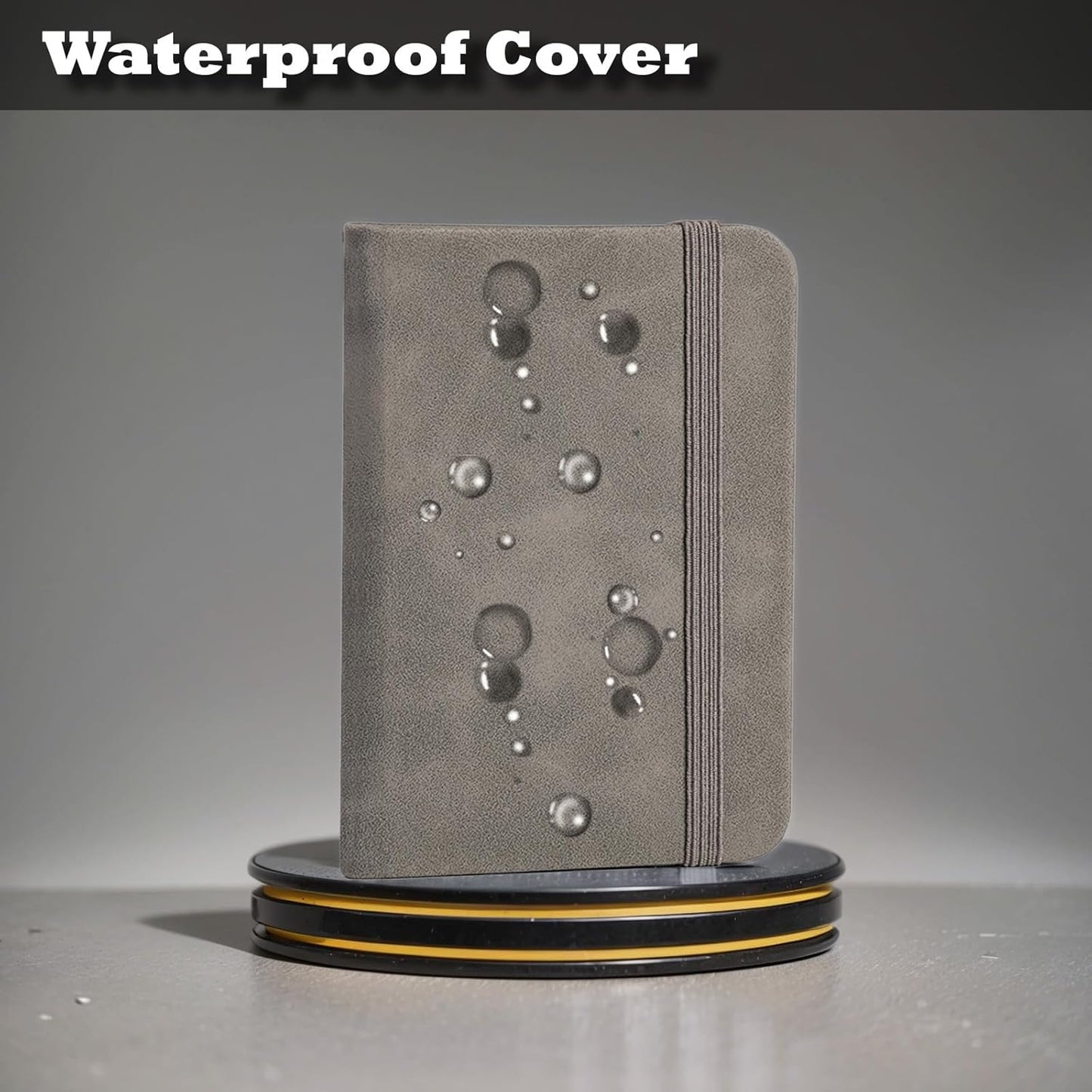 2 Pack Pocket Notebook Small Notebook, 3" x 4.4" Journal Notebook Hardcover with Thick Lined Paper, 200 Pages Leather Cover Mini Journal Notepad (Gray)