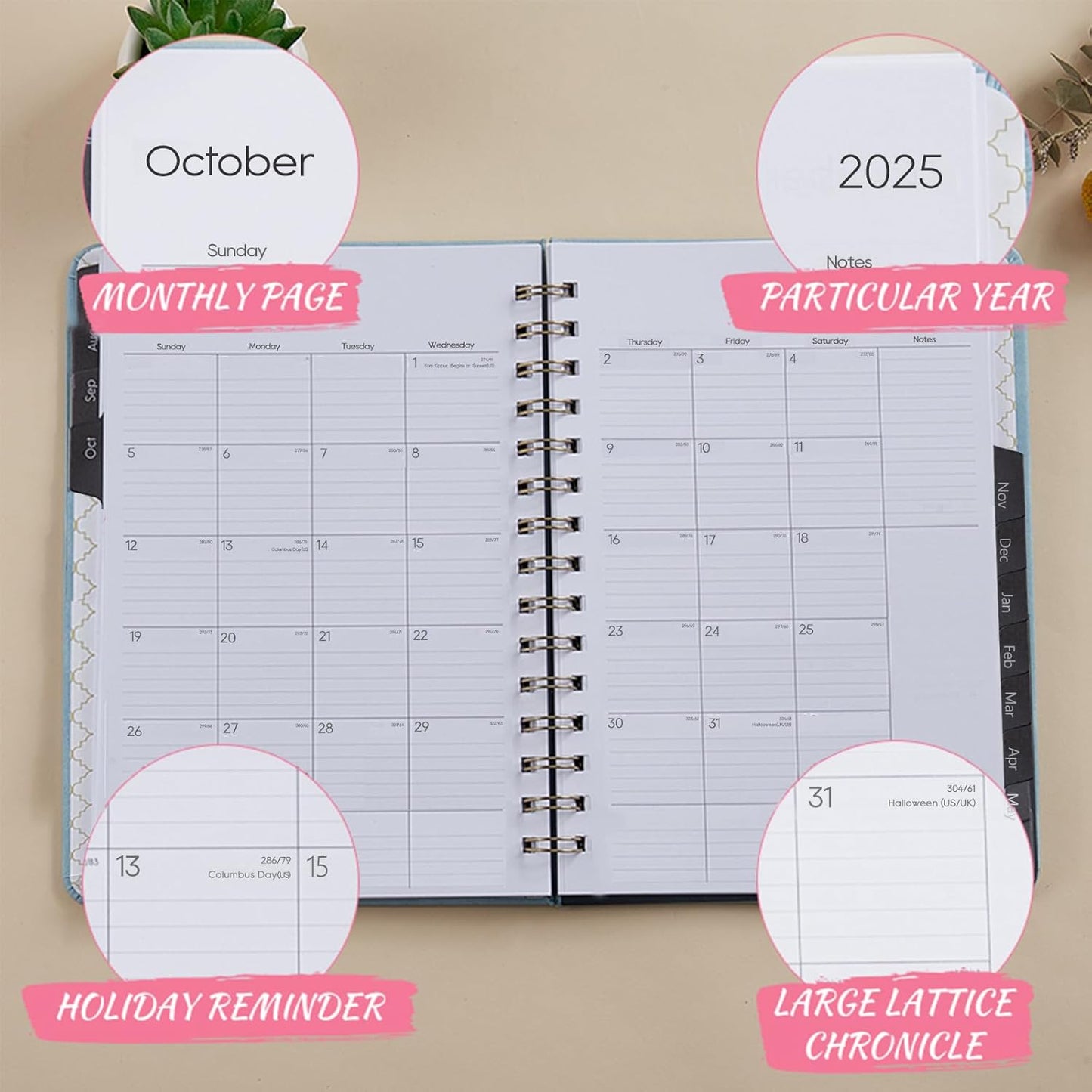 Academic Planner 2025-2026, Weekly and Monthly Calendar Planner, July 2025 - June 2026, 6.4" x 8.5", Faux Leather Cover Yearly Teacher Student Planning Agenda Book with Tabs, Pocket, Notes(Green)