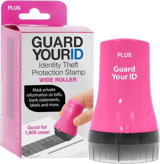 Guard Your ID Wide Advanced Roller 2.0 Identity Theft Prevention Security Stamp Pink