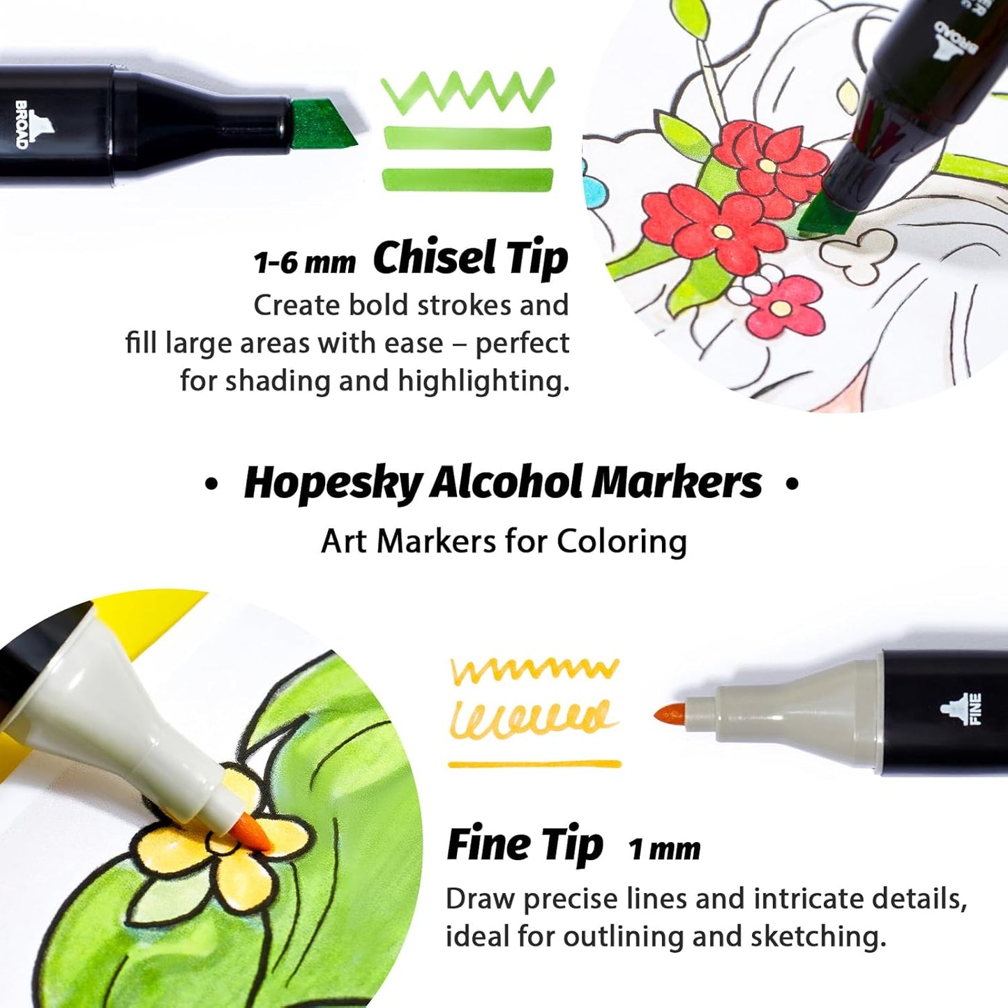 120 Colors Alcohol Markers - Dual Tip Permanent Art Markers Set for Coloring Drawing Painting, Fine and Chisel Tip Alcohol Based Pens with Organizing Case for Adult Artists