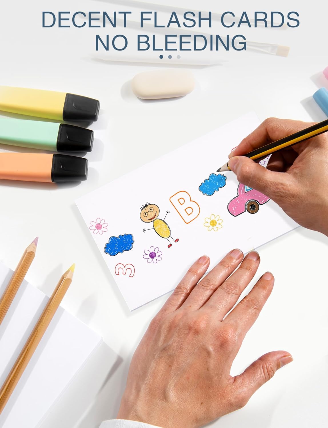 4x6 Note Cards Blank Index Cards, 180 Counts 4 x 6 Index Cards, 4x6 Notecards No Lines for Studying School, Blank on Both Sides, White Note Cards Bulk, 6 Pack of 30 Sheets