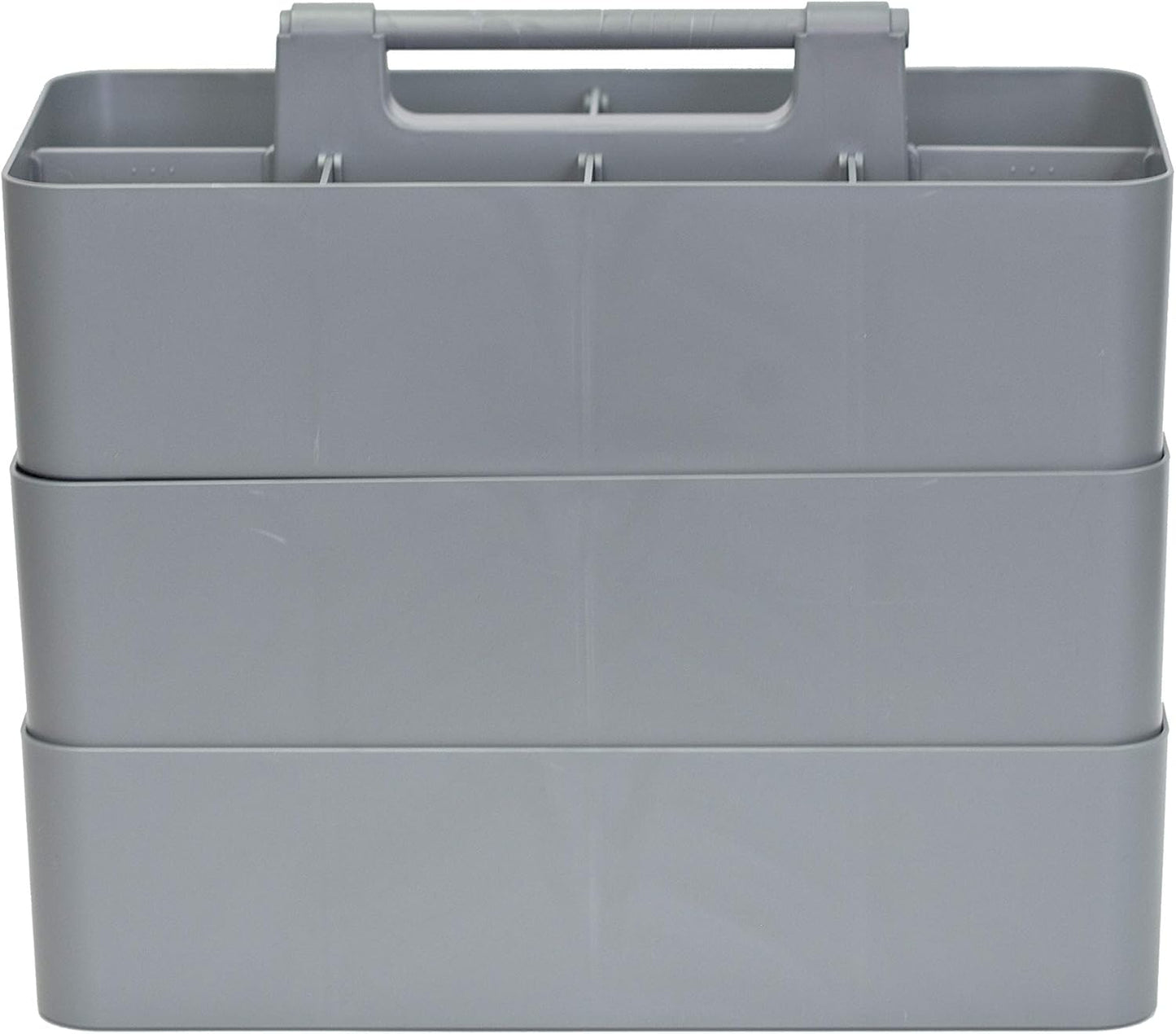 -Large Portable Caddy, DIY Dividers, 8 Compartments, School Office Supplies Home Business Organizer,Portable Basket with Handle Storage Made in USA (3 PACK, Orion Gray)