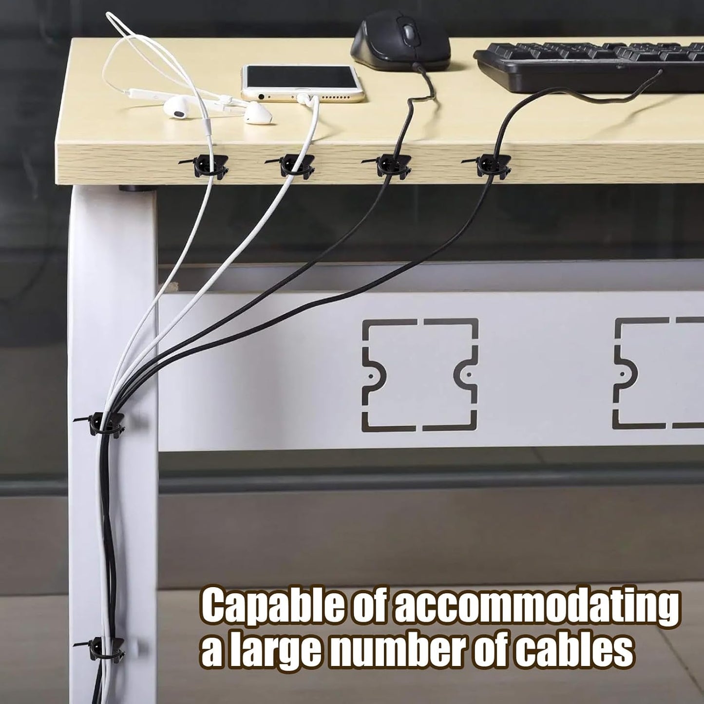 100Pcs Cable Zip Tie Mounts Kit, 0.9in Plastic Zip Ties with Screw Hole, Black Zip Tie Anchors, Sturdy Zip Tie Mounting Squares Base with Tapping Screw for Wire Organizer (Black, 0.9 inch)