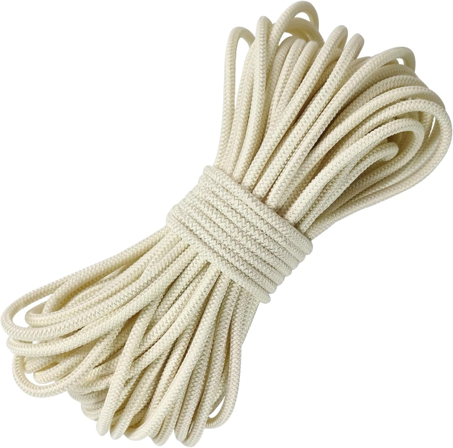 1/8 inch Non-Slip Elastic Band -3mm 15 Yards Soft Elastic Cord Stretch String Braided Thread for Sports Gear, DIY Crafts, Hair Bands, Shoelaces,Apparel Making & Camping Tie Down (Ivory)