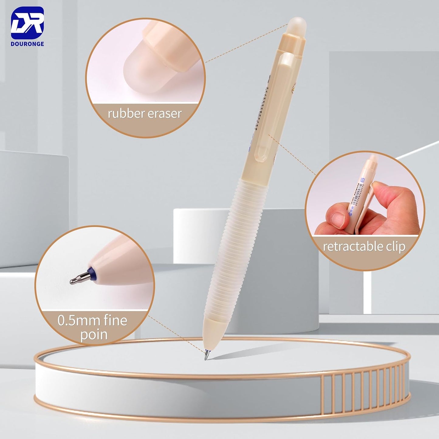 12-Pack Erasable Gel Pens, 0.5mm Fine Tip, Quick Dry Blue Ink, Ergonomic Soft Grip, Smooth Writing, No Smudge, Click Design - Perfect for Journaling, Note-taking, Work, School, Study, and Gift Giving