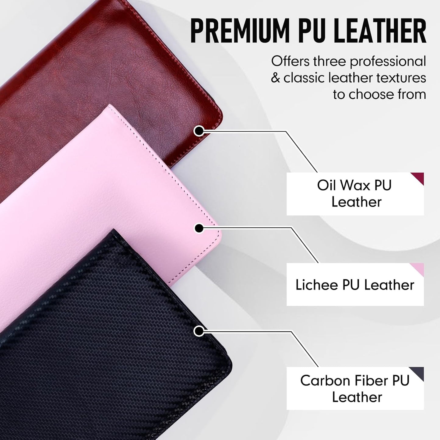 300 Business Cards Holder, 50 Pages Gift Cards Holder, Professional PU Leather Credit Cards Organizer Wallet, Portable Name Card Book Binder Folder, Men Women & Office Supplies, Pink