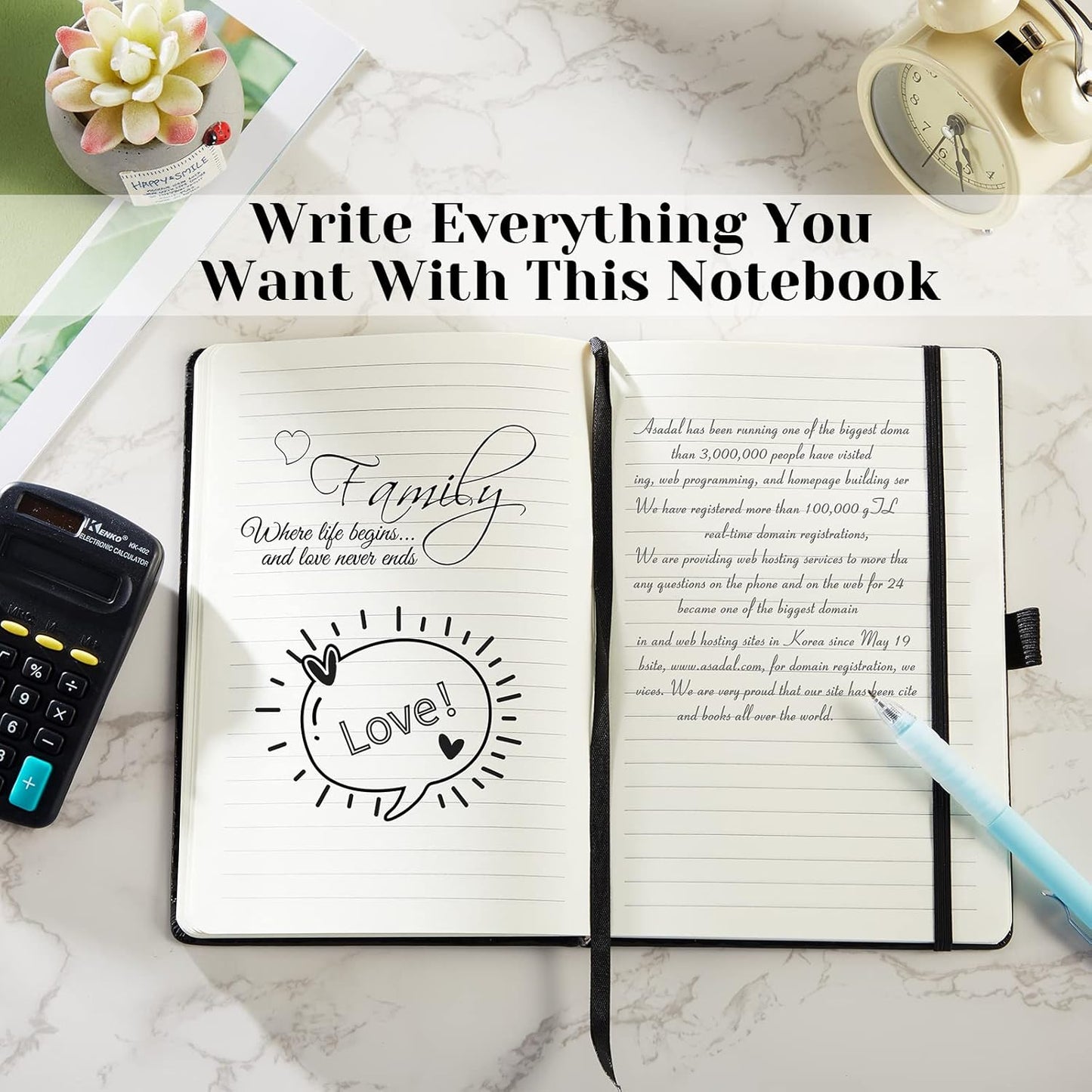 Laumoi 14 Pack Lined Journal Notebooks 5.5 x 8.2 Inch A5 Hardcover Notebook College Ruled Notepad with Pen Holder PU Leather Ruled Lined Journals for School Business Work Writing(Black)