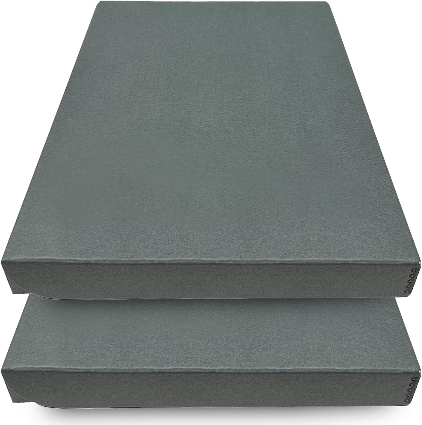 Golden State Art, Archival Folio Storage Box 13x19, Clamshell Design with Metal Edge, Preserve and Store Photos Documents Cards Prints Arts Crafts DIY, Gray, Pack of 2