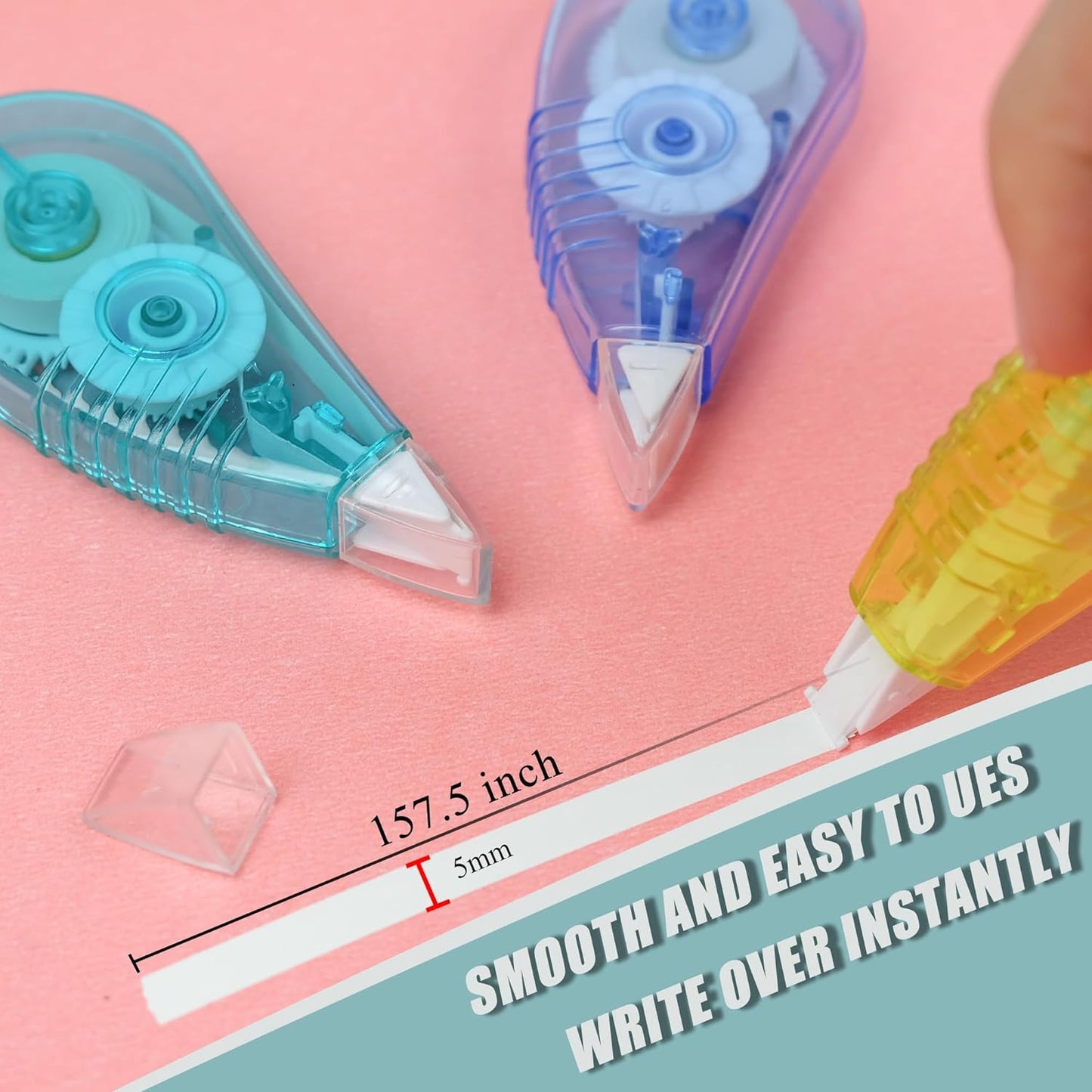 White Correction Tape, 12 Pack, 13.13 Feet Correction Tape for School And Office, Easy To Use Applicator for Instant Corrections