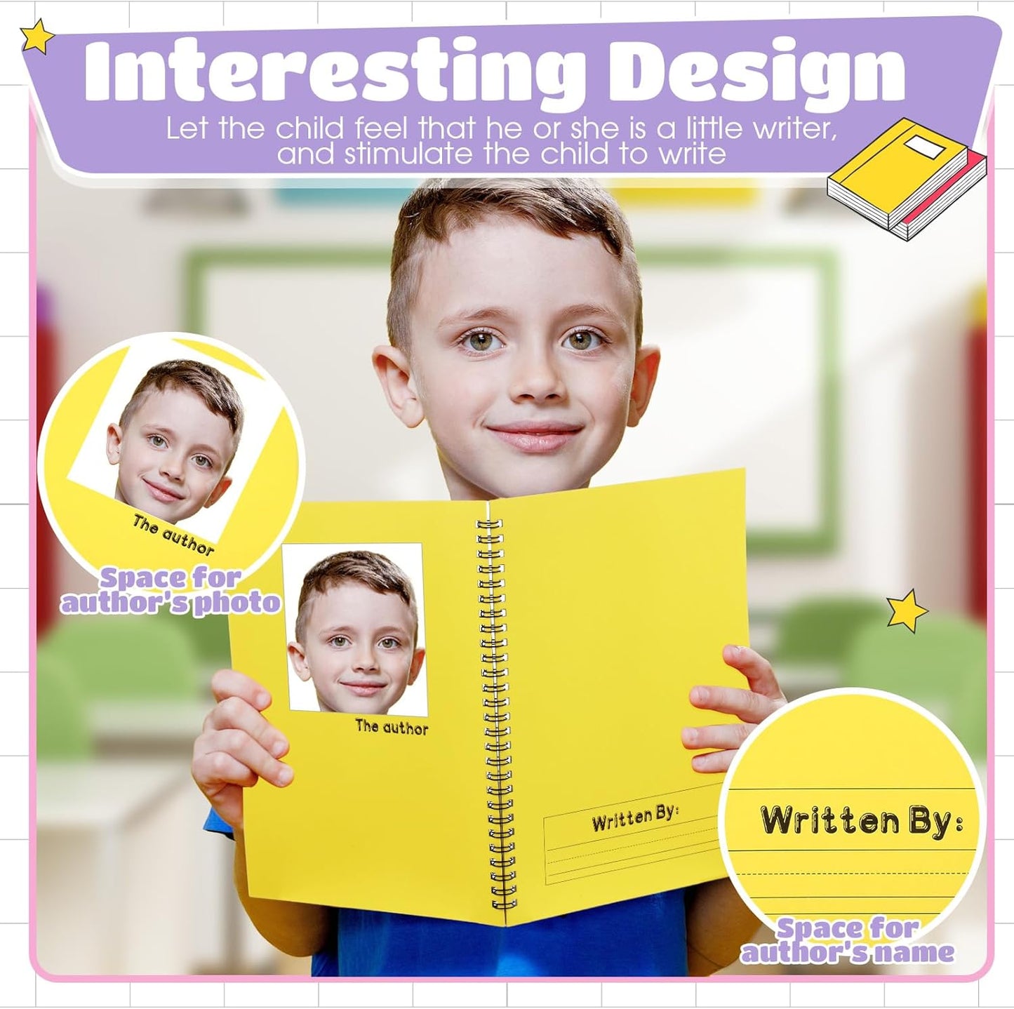 Henoyso 10 Pcs 100/50 Sheets Primary Composition Notebook K-2 Bulk Spiral Primary Journal Drawing Handwriting Practice for Kids Kindergarten 1st 2nd Back to School Supplies (Macaron Color,100 Sheets)