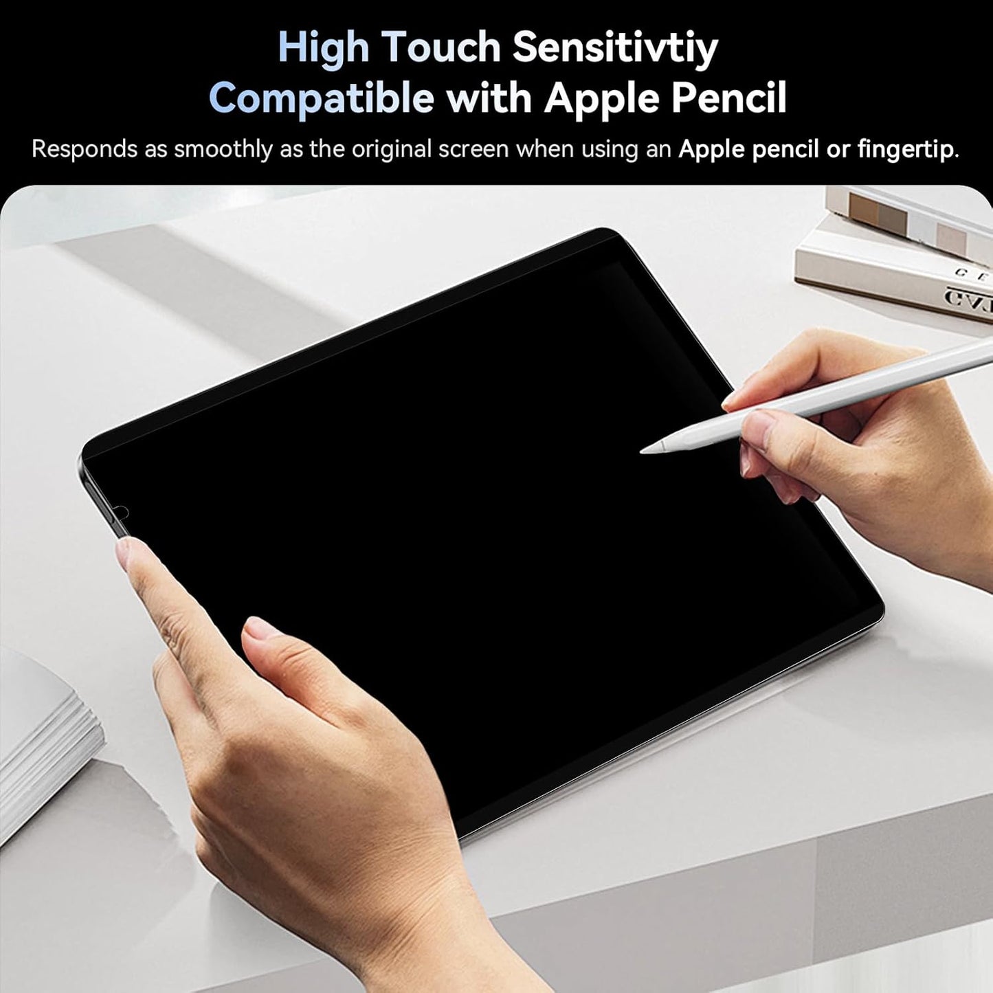 360° 4 Way Magnetic Privacy Filter for iPad Pro 12.9 Inch 2018 2020 2021 2022, Removable Anti-Glare Blue Light Matte Privacy Screen Protector, Anti-Scratch, Bubble-Free, Reusable